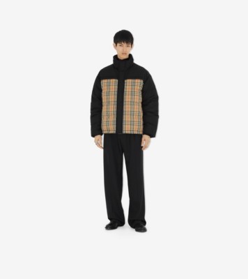 Reversible Check Puffer Jacket in Archive beige - Women, Nylon