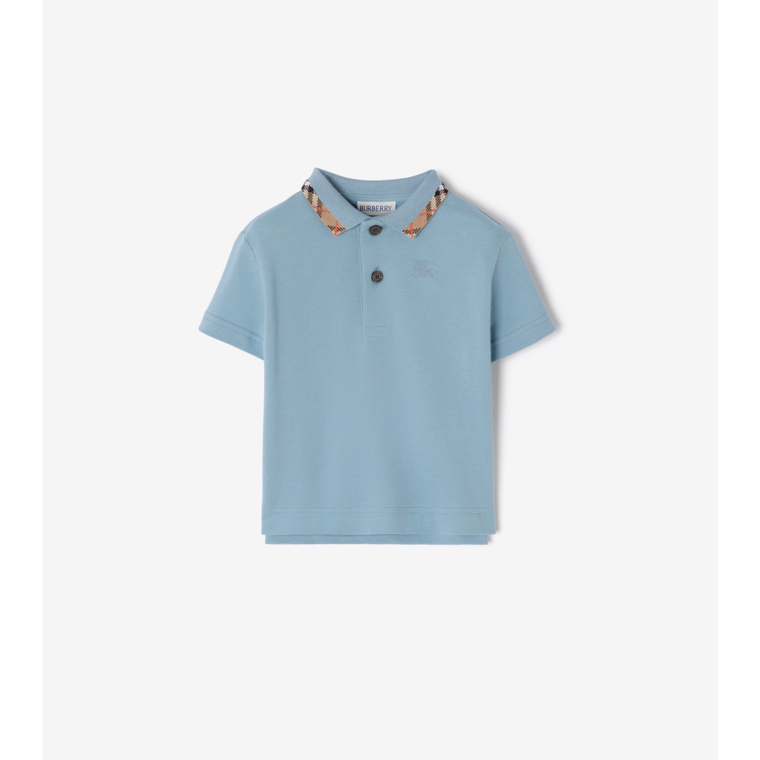 Check Collar Cotton Polo Shirt