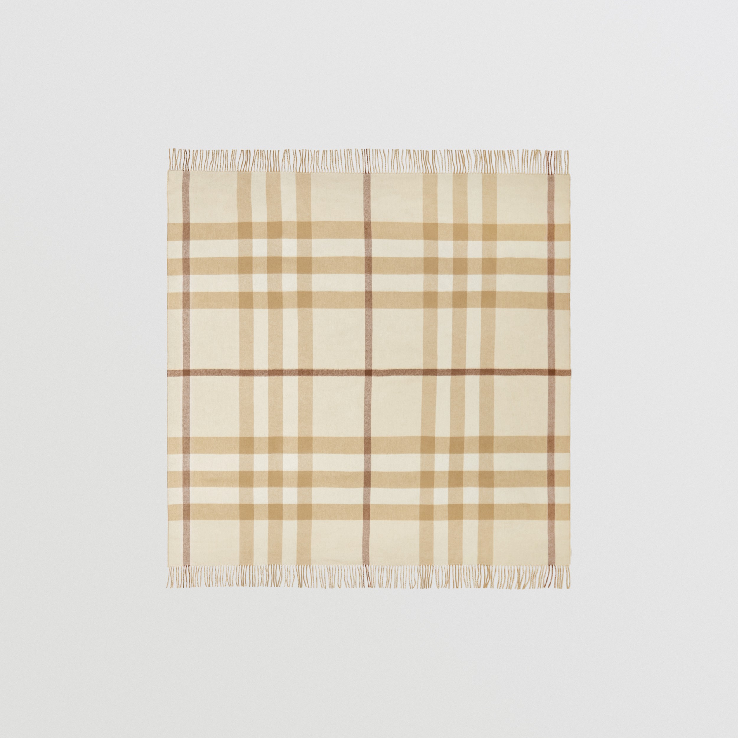 Exaggerated Check Cashmere Blanket in Soft Fawn | Burberry® Official - 1