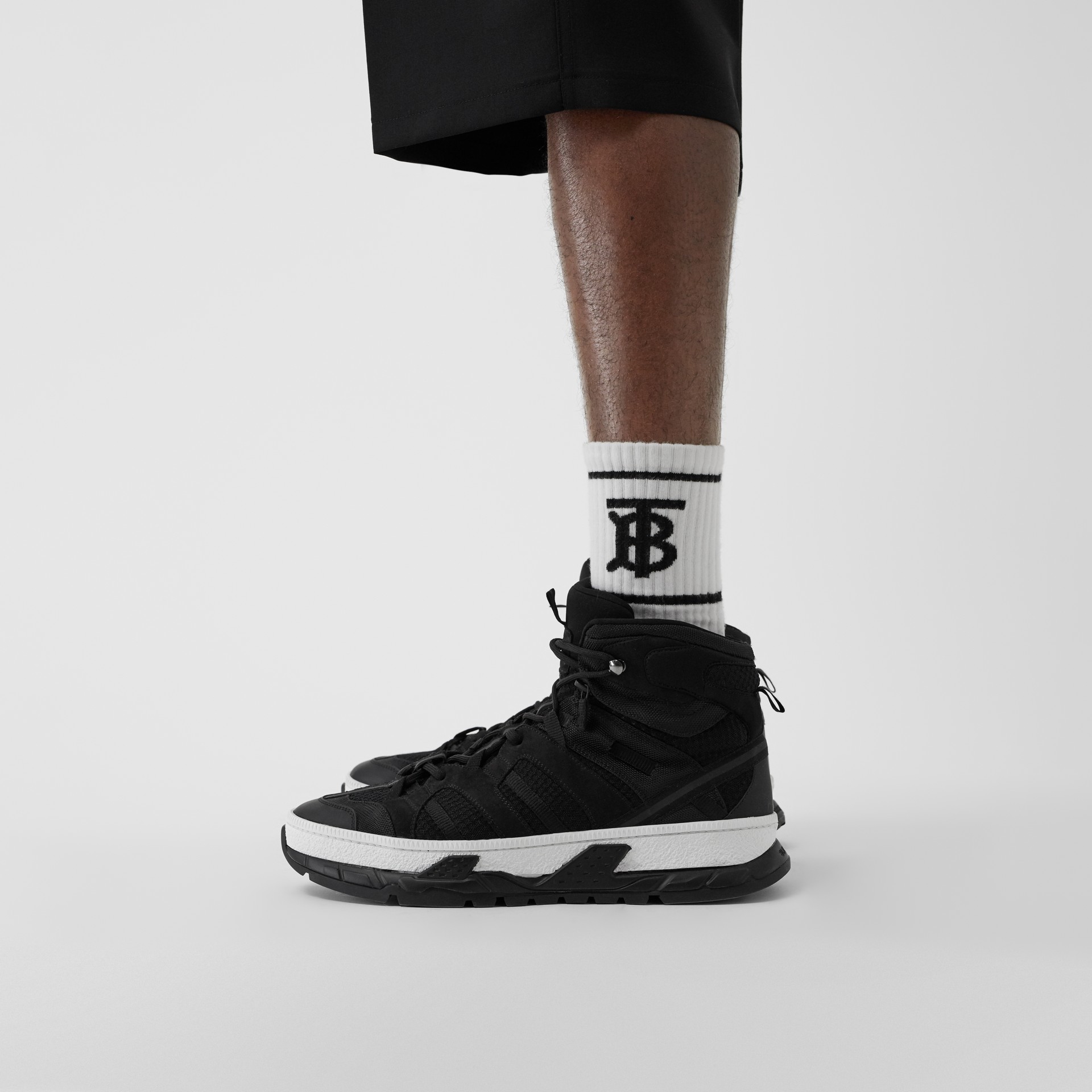 mesh and nubuck union sneakers