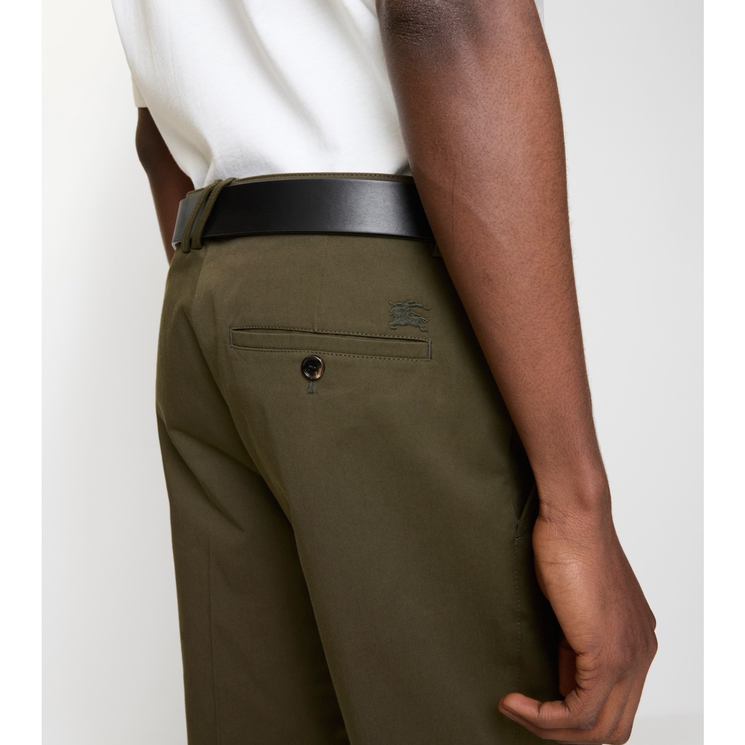 Cotton Twill Chinos in Marsh green - Men | Burberry® Official