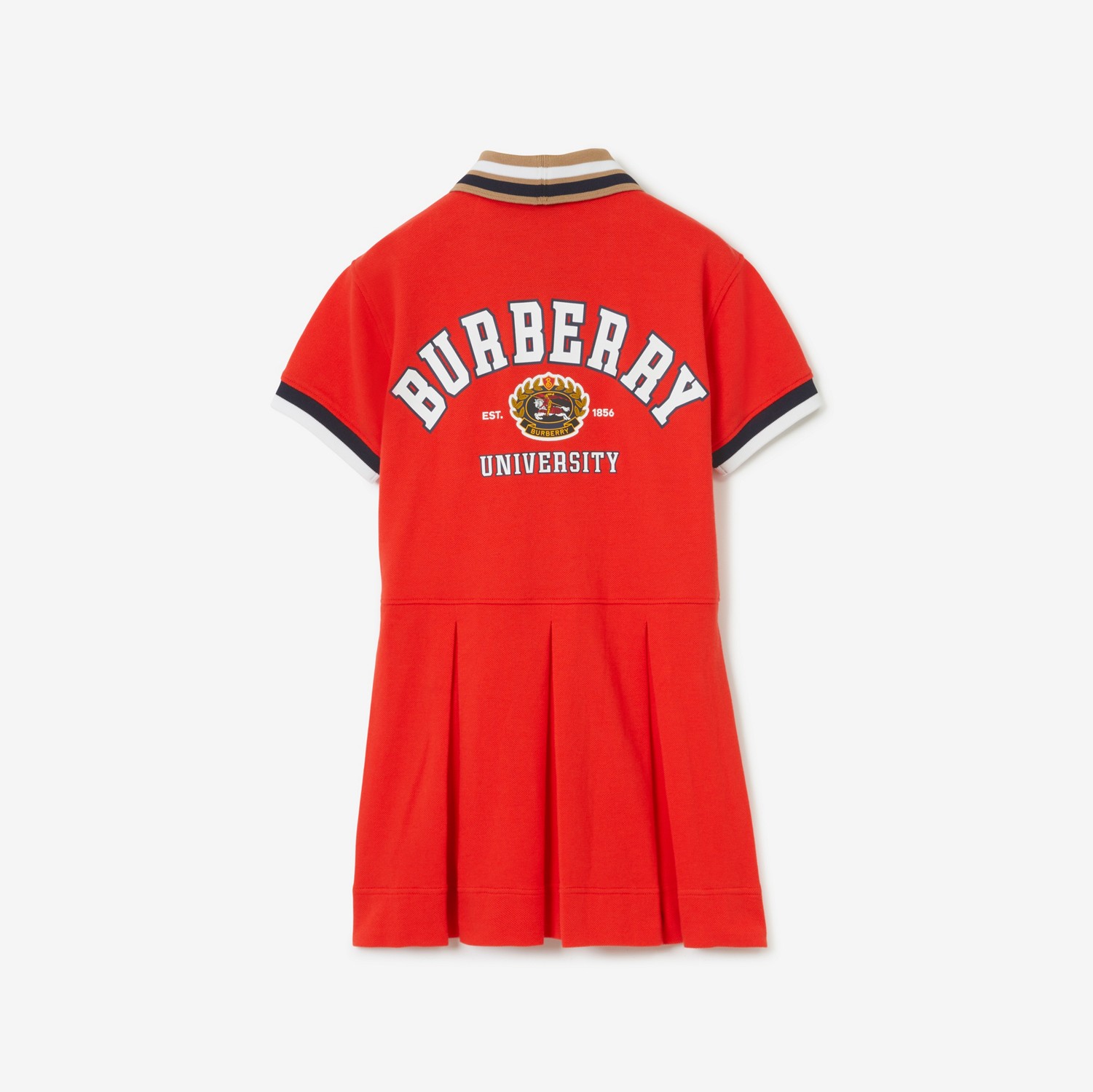 코튼 피케 폴로셔츠 드레스 (볼드 레드) | Burberry®