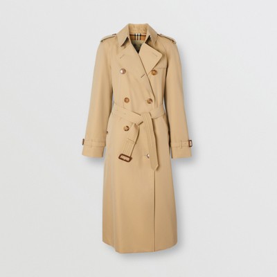 The Long Waterloo Heritage Trench Coat in Honey - Women | Burberry® Official