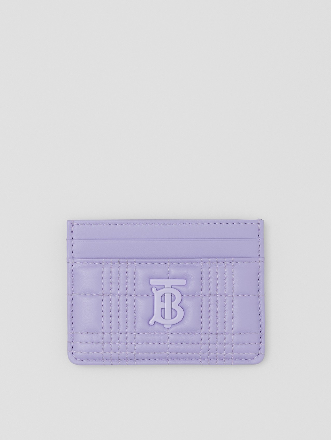 Quilted Lambskin Lola Card Case in Soft Violet