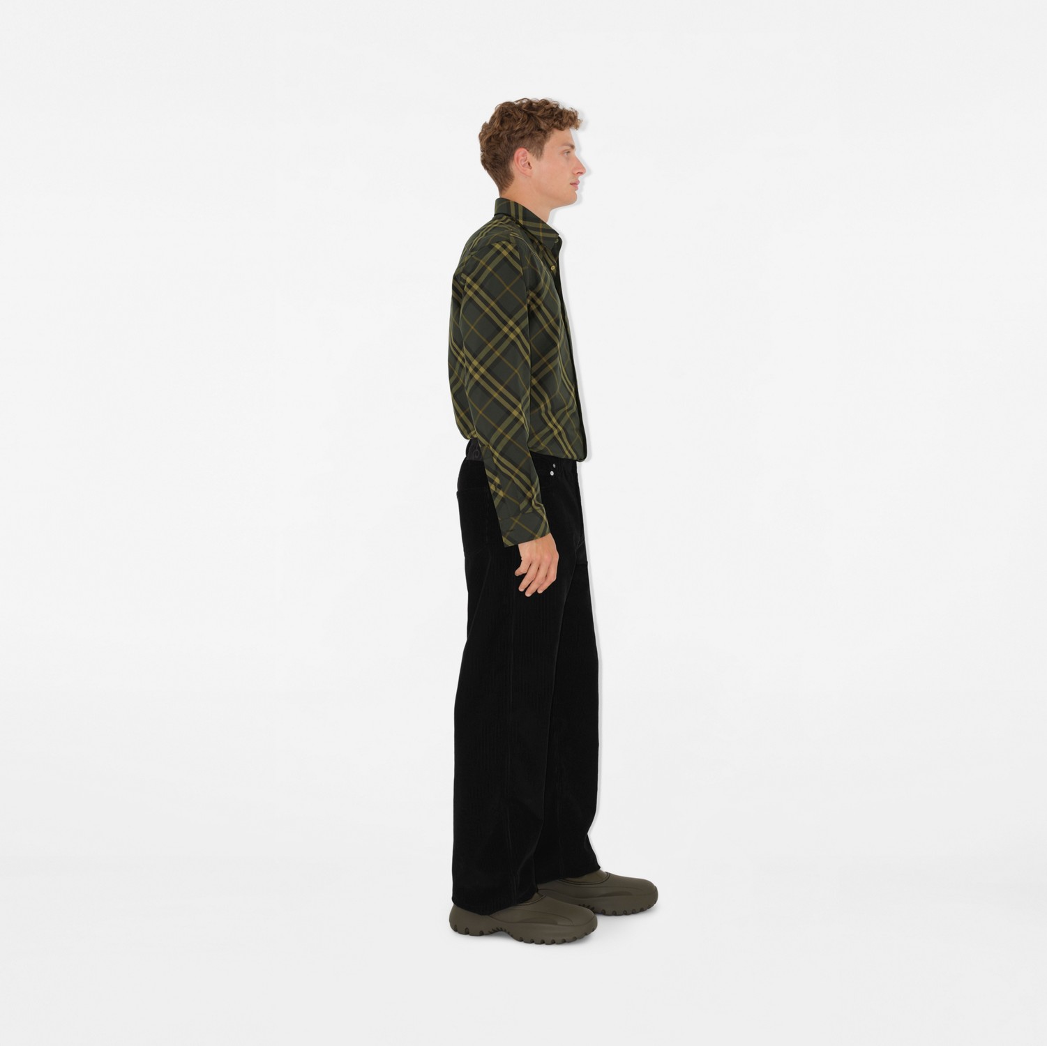 Regular Fit Check Cotton Shirt in Shadow - Men | Burberry Regular Fit Check Cotton Shirt in Shadow - Men | Burberry