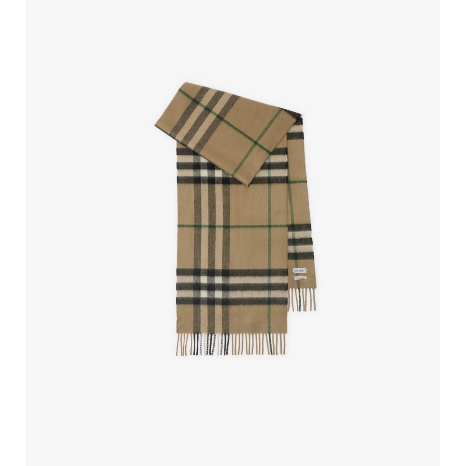 Check Cashmere Scarf in Linden Burberry Official