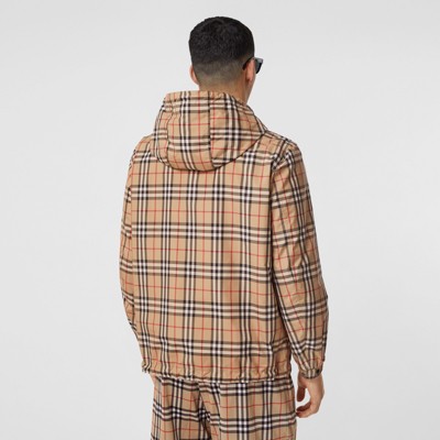 Reversible Vintage Check Hooded Jacket in Archive Beige - Men | Burberry®  Official