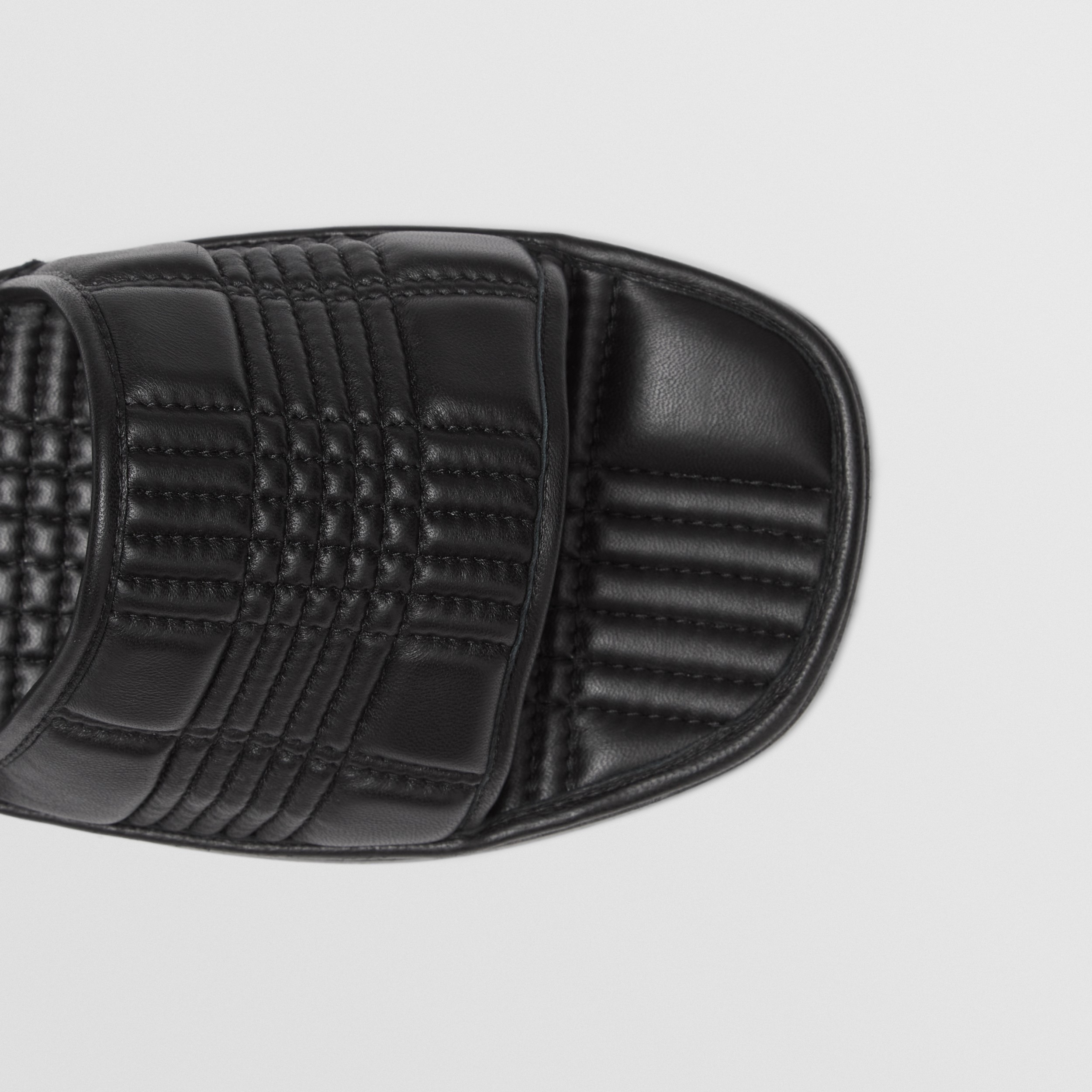 Quilted Lambskin Slides in Black | Burberry® Official - 2