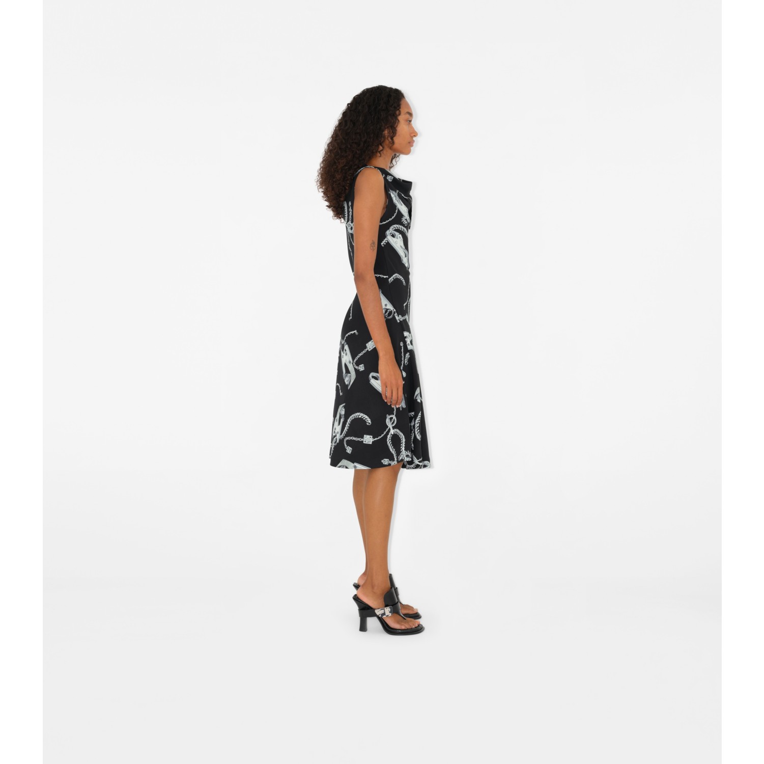 knight-hardware-dress-in-silver-black-women-technical-burberry