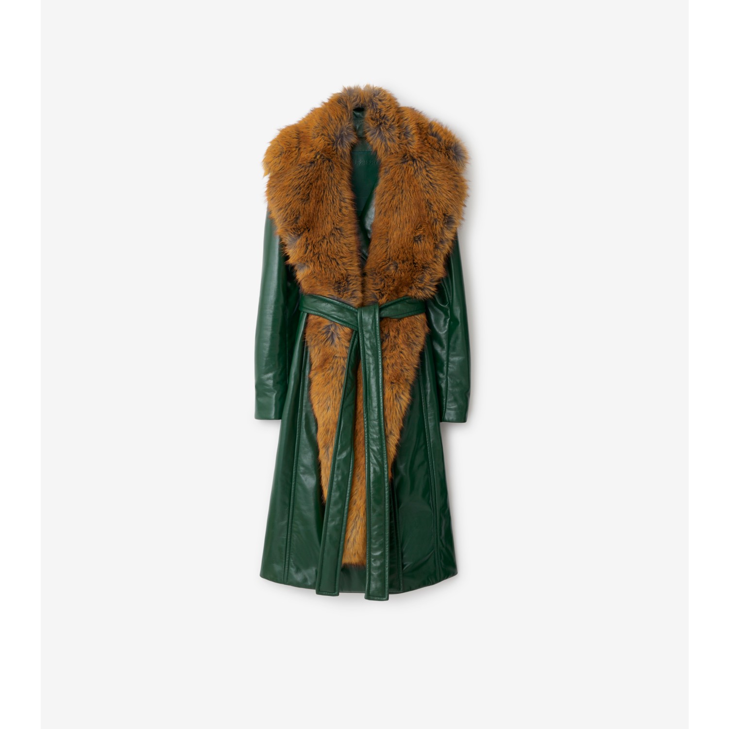 Burberry fur hot sale collar coat