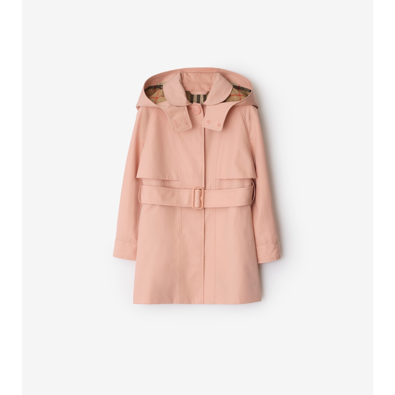 Trench in cotone con cappuccio