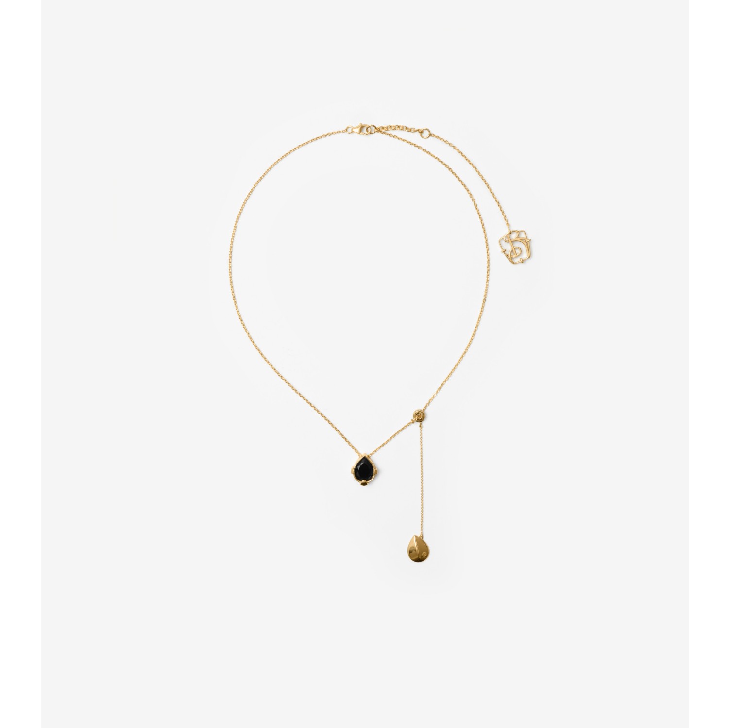 Onyx Shield Pendant Necklace in Gold/black/clear - Women | Burberry® Official