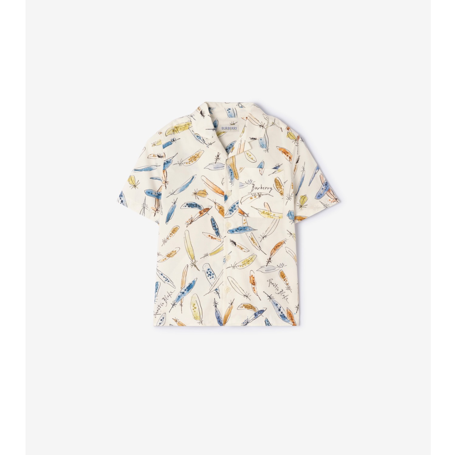 Feather Print Cotton Shirt