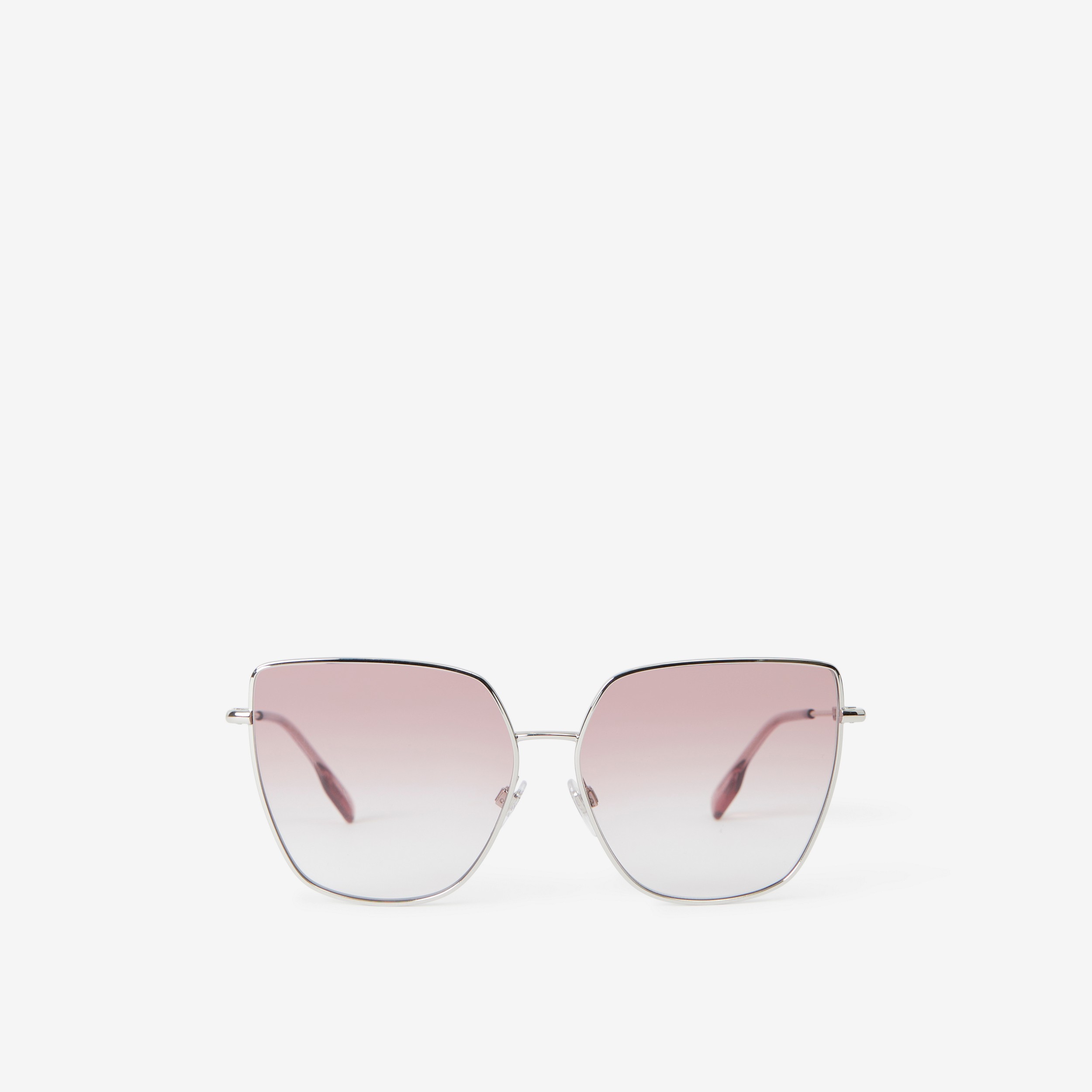 Óculos de sol com armação gatinho oversize (Prata) - Mulheres | Burberry® oficial - 1