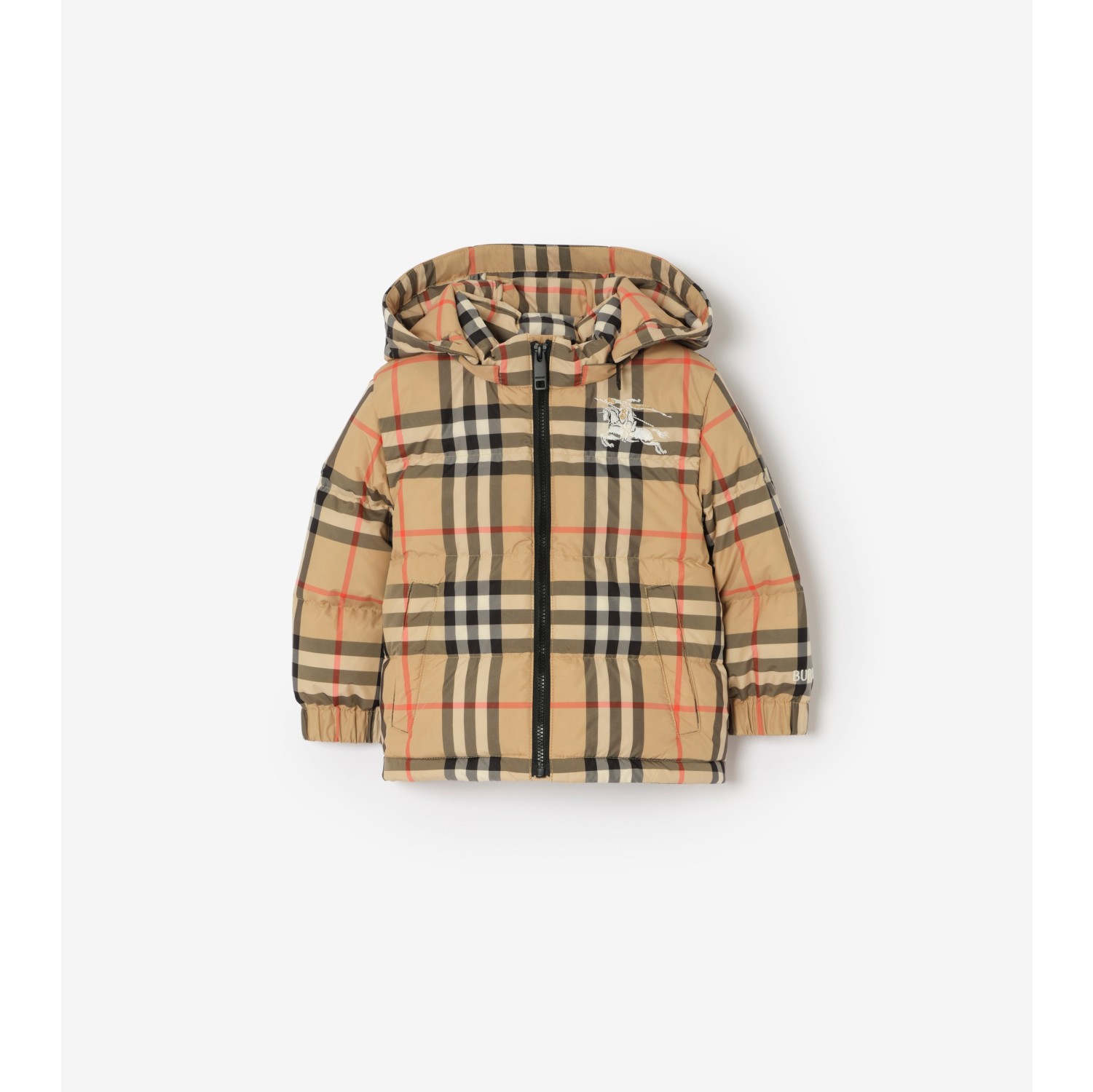 Check Hooded Puffer Coat