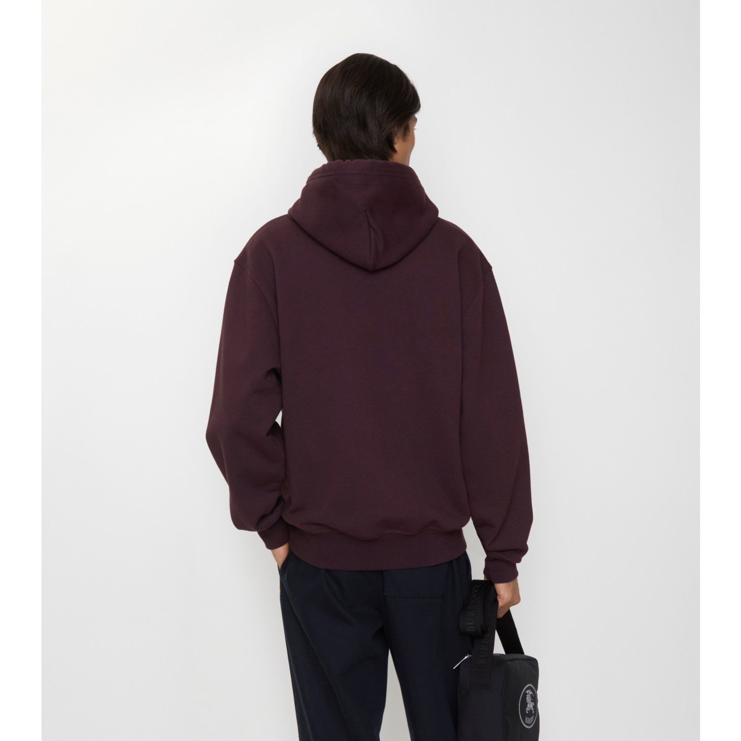 Check Label Cotton Hoodie