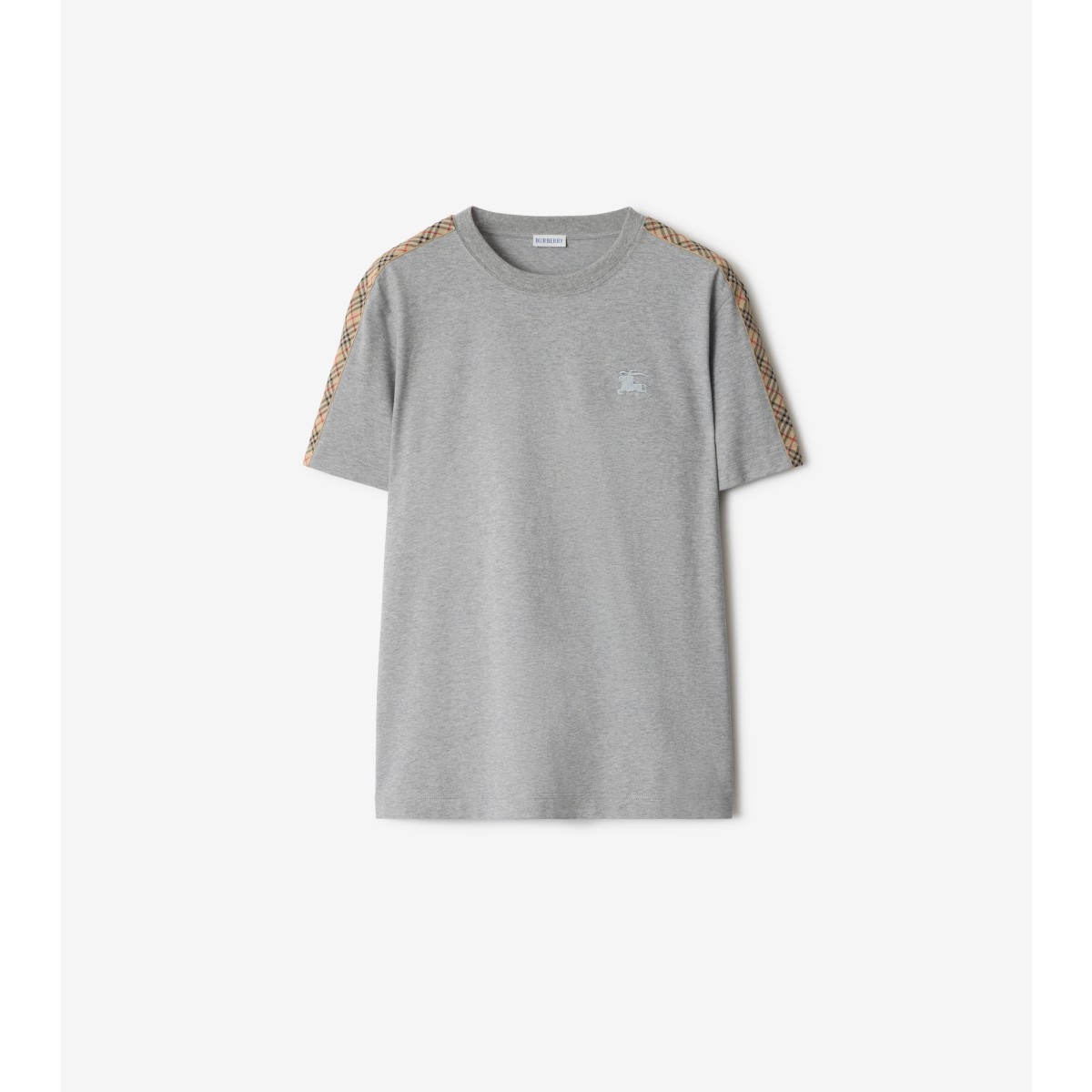  Check Trim Cotton T-shirt