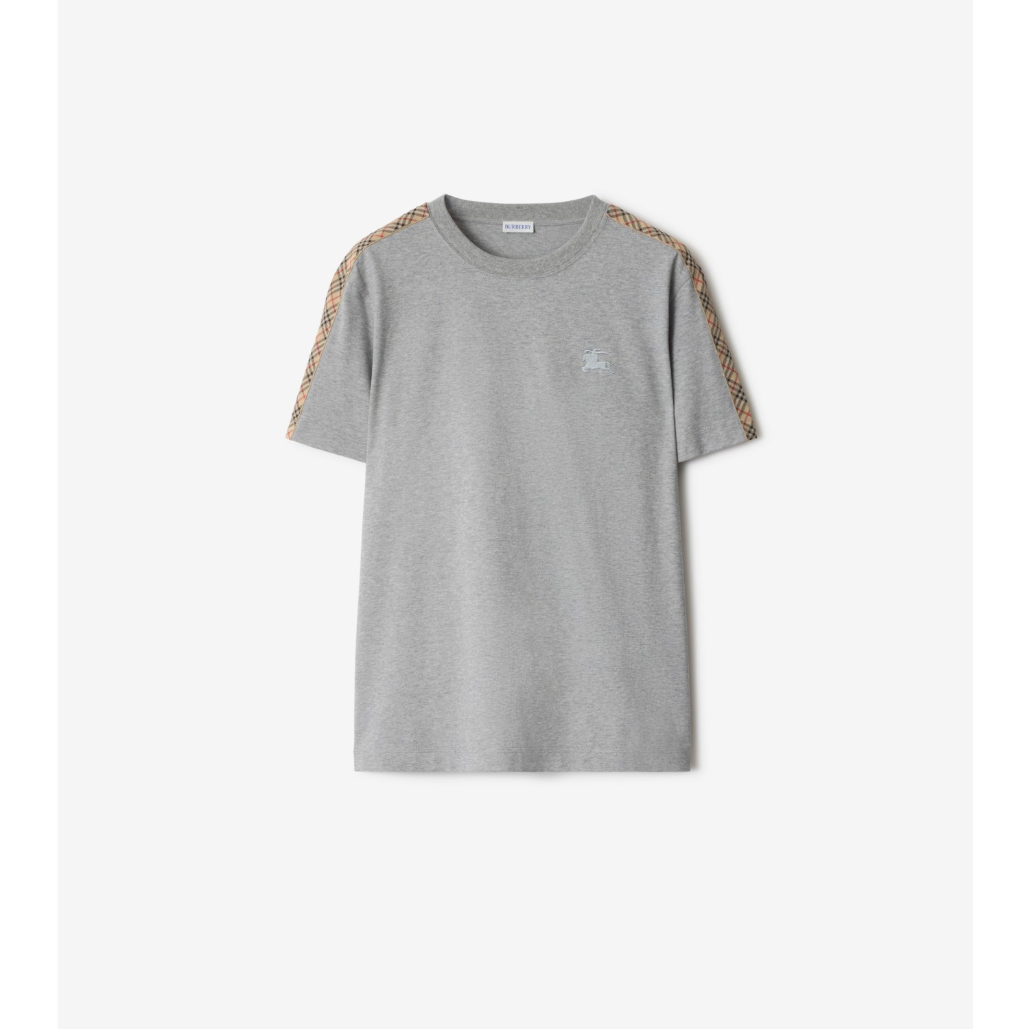 Check Trim Cotton T-shirt