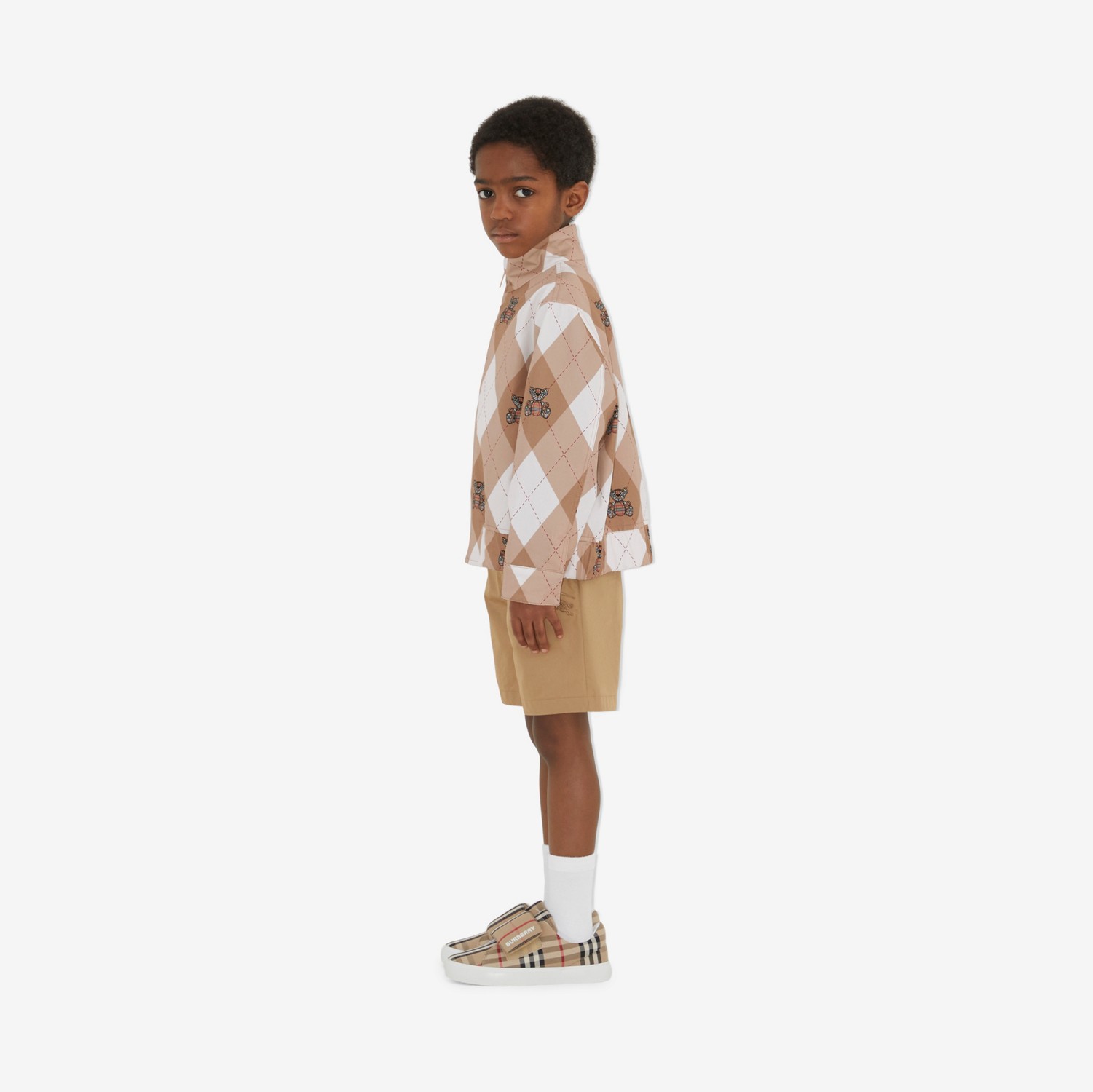 Chino-Shorts aus Baumwolltwill mit EKD-Motiv (Vintage-beige) | Burberry®