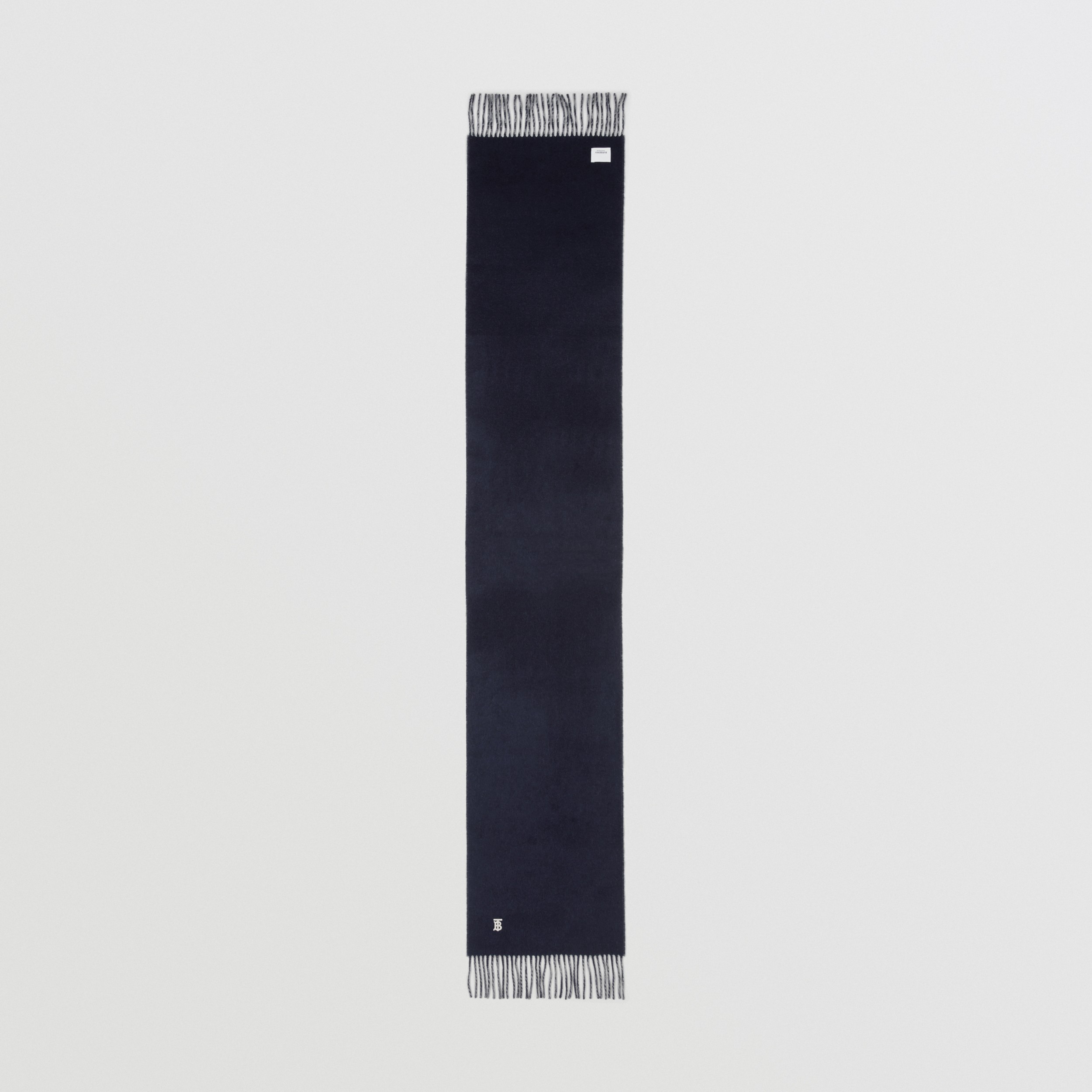 Reversible Monogram Motif Cashmere Scarf in Mid Grey/navy | Burberry® Official - 4