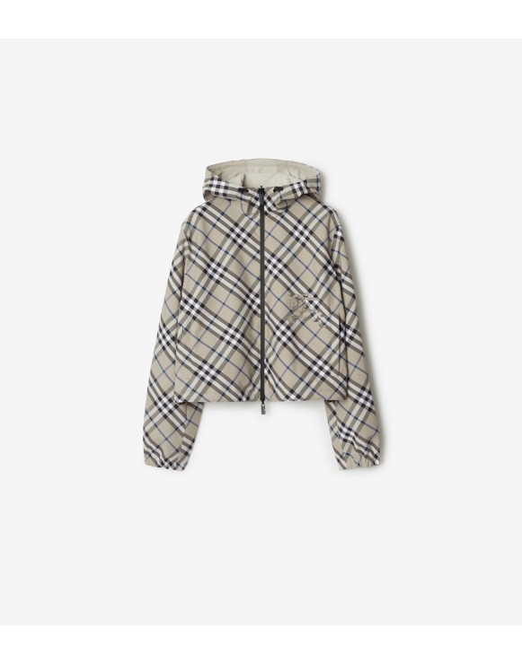 Wendbare Cropped-Jacke in Check