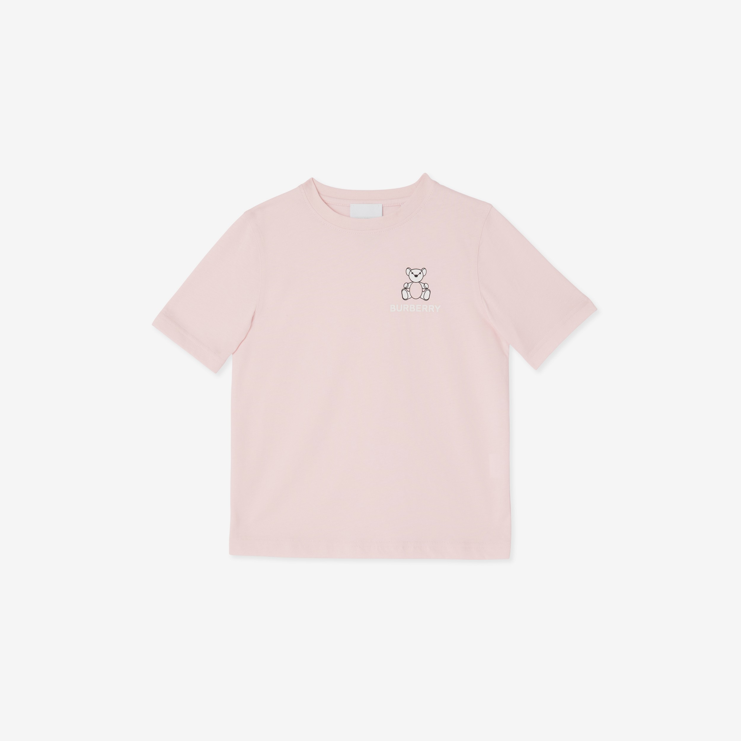 Montage Print Cotton T-shirt in Frosty Pink | Burberry® Official - 1