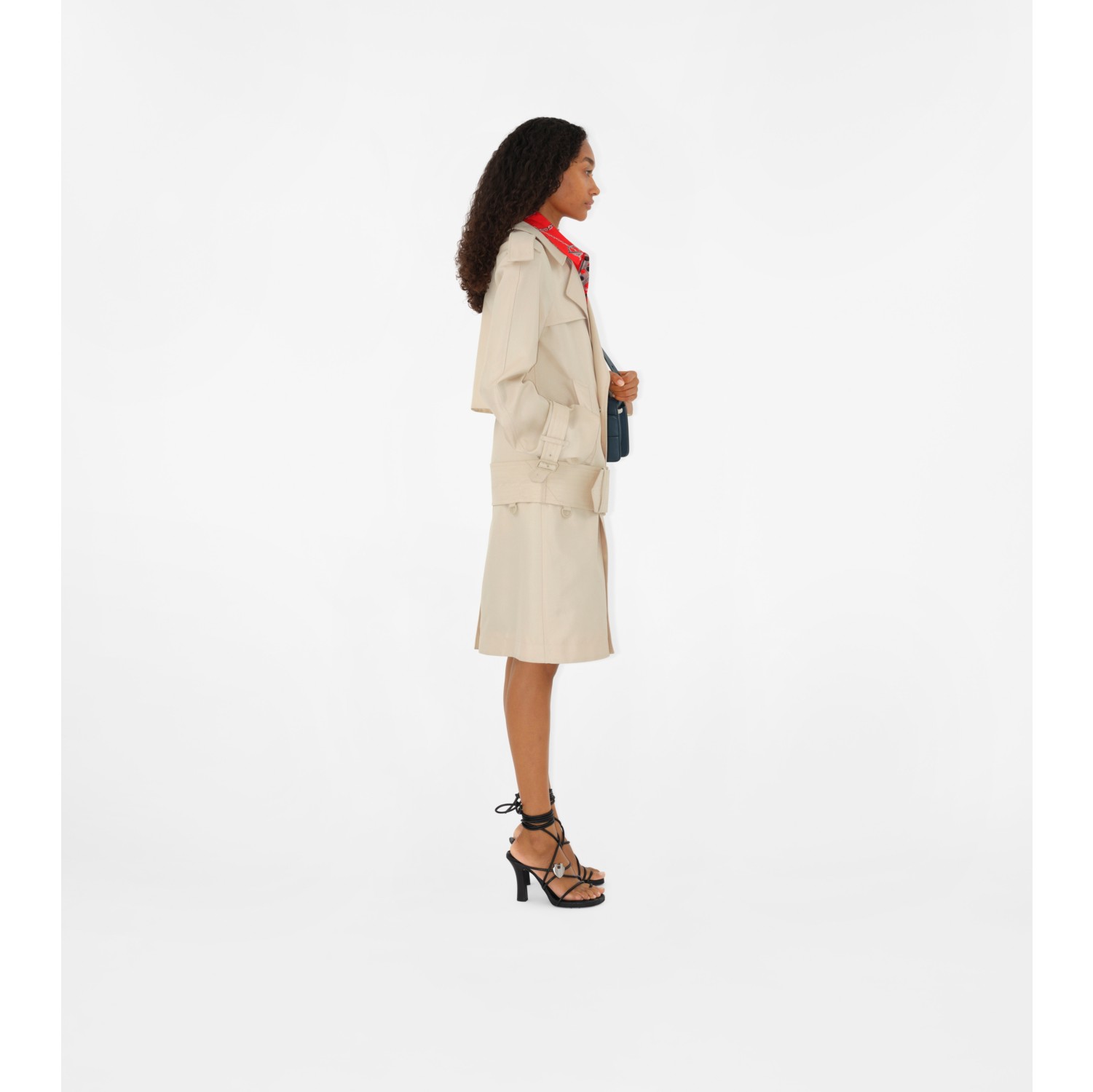 Mid-length Silk Blend Trench Coat in Grain - Women | Burberry® Official