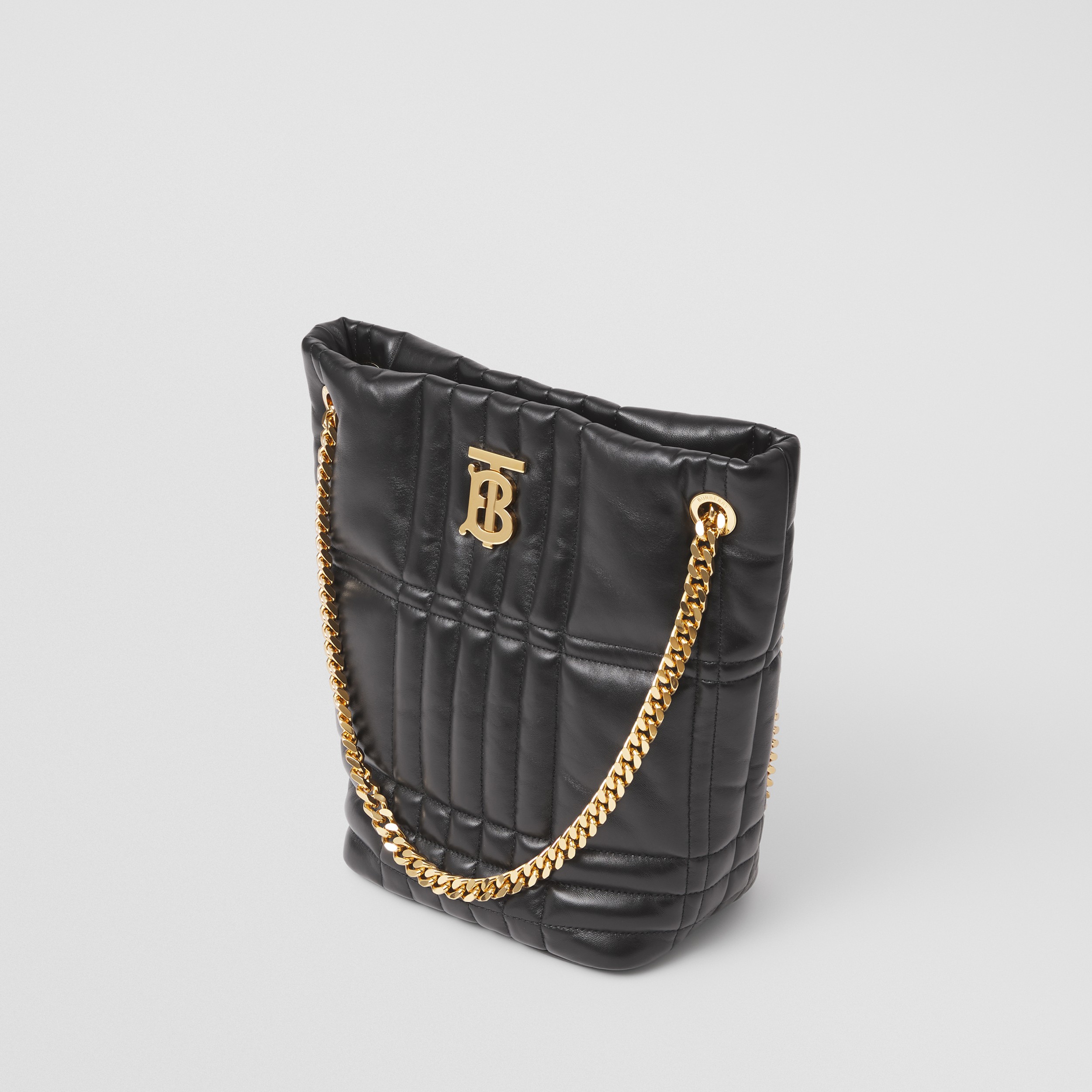 Kleine Bucket Bag „Lola“ aus gestepptem Lammleder (Schwarz) - Damen | Burberry® - 3