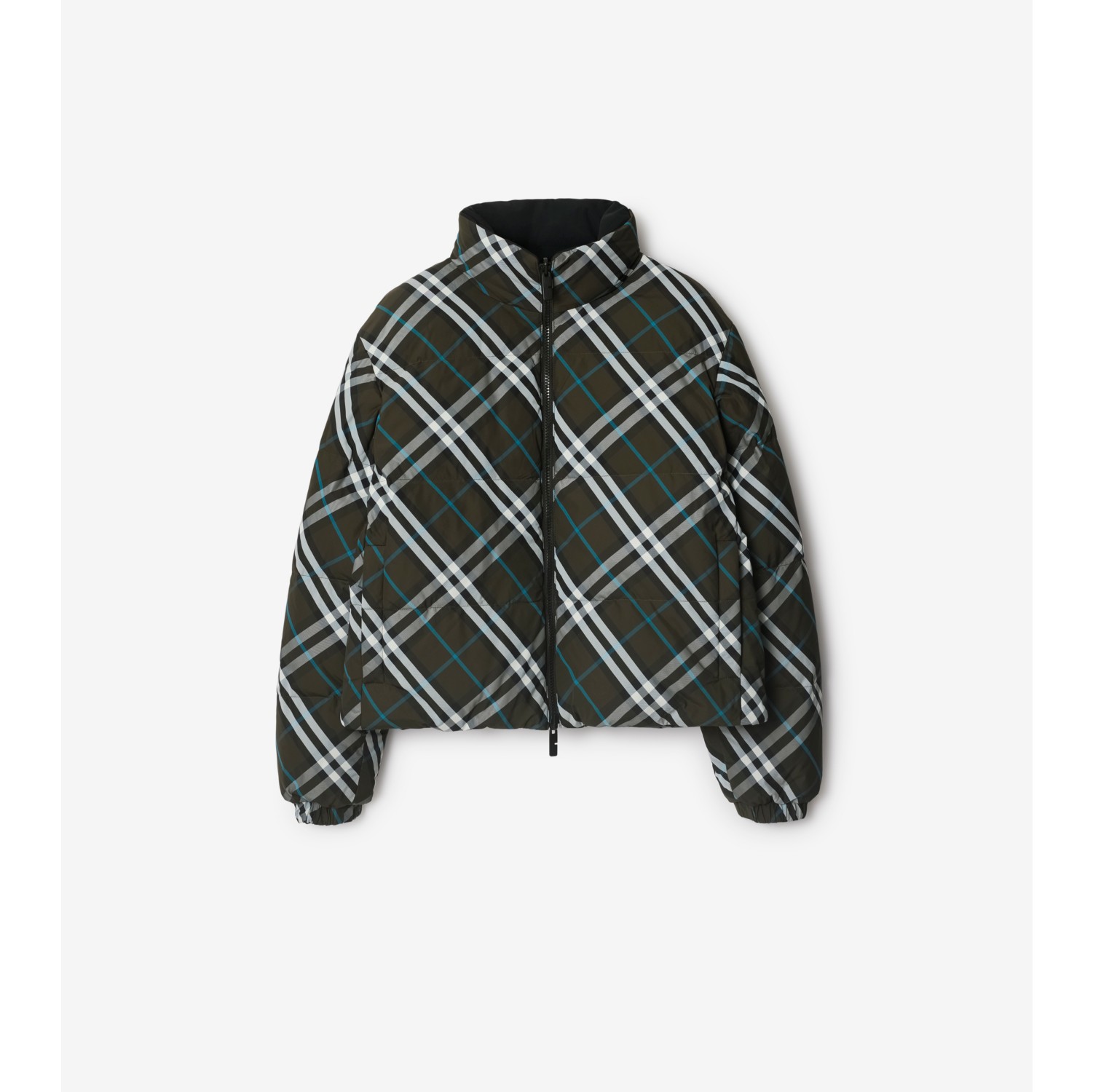 Reversible Check Nylon Puffer Jacket