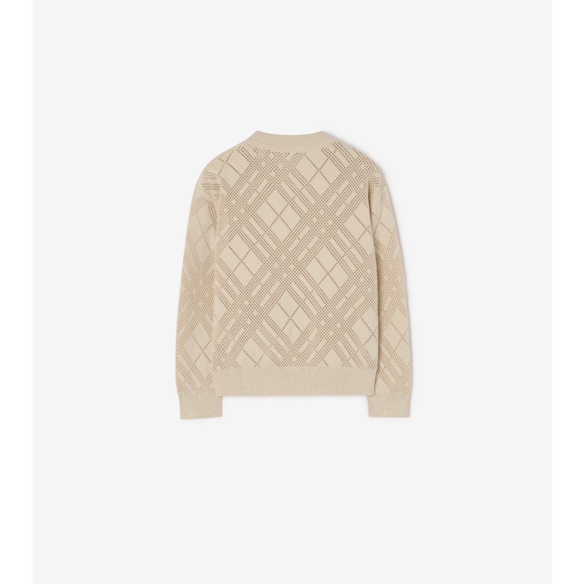  Check Pointelle Knit Cotton Cardigan