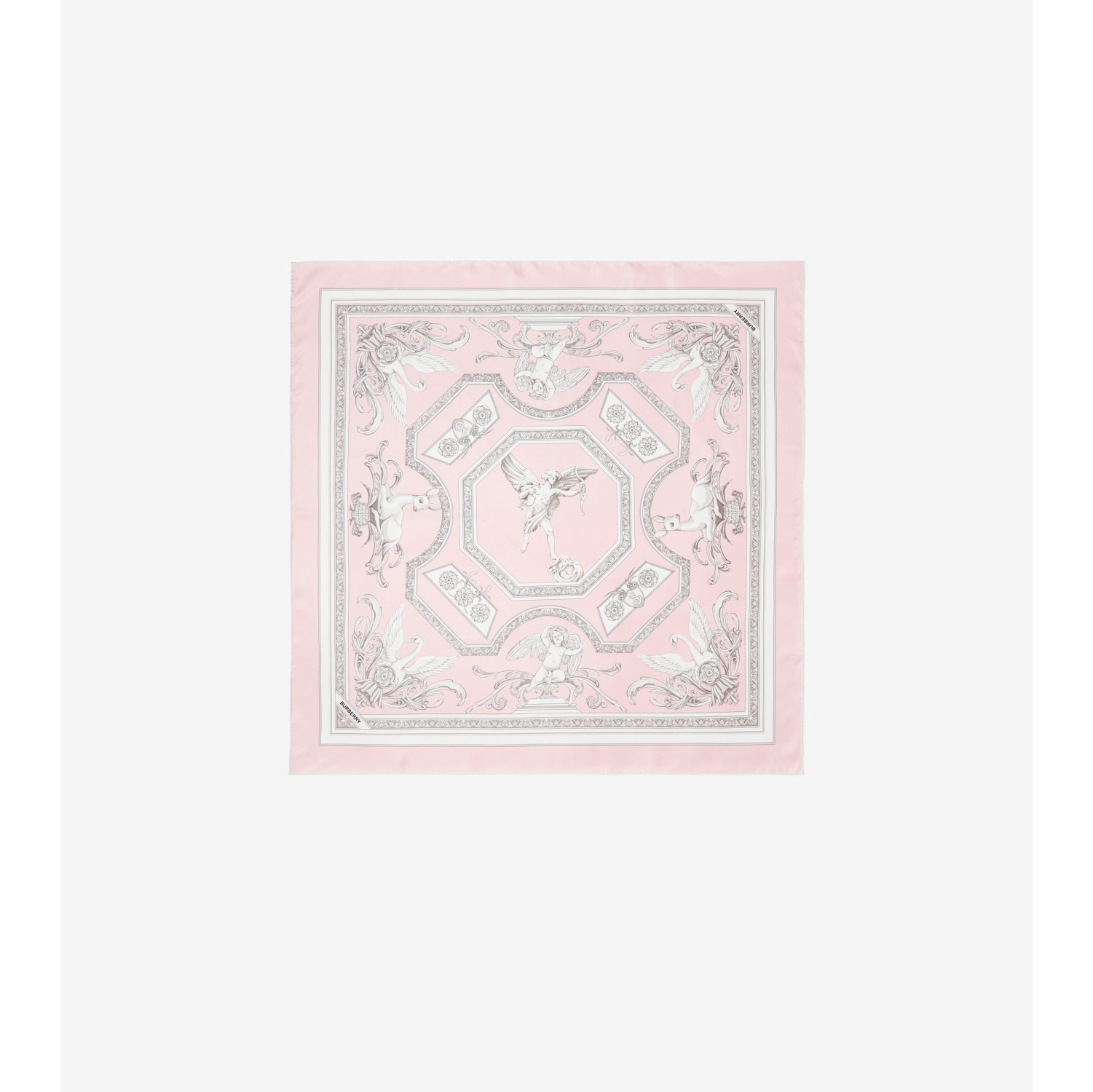 Statue Print Silk Square Scarf in Alabaster Pink