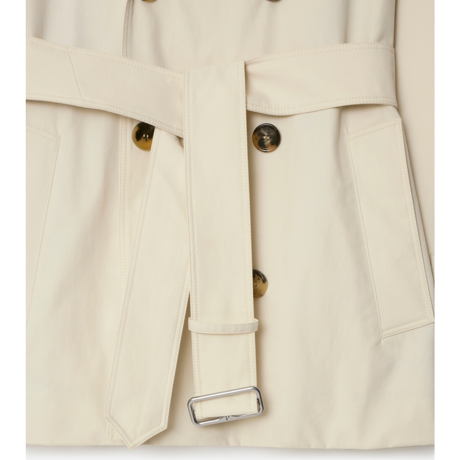 Short Gabardine Trench Coat