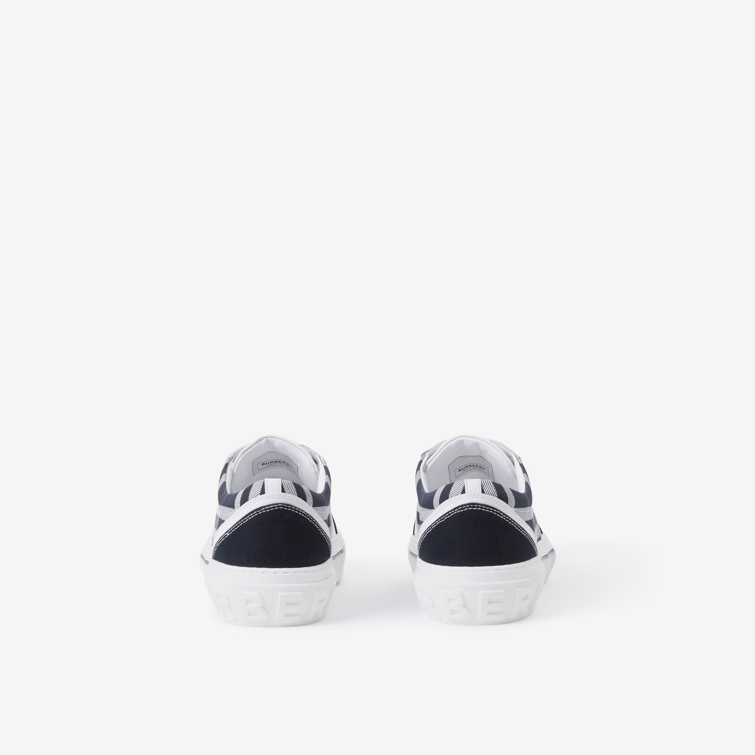 Sneaker in pelle, cotone e Check (Bianco/navy) - Uomo | Sito ufficiale Burberry® - 3