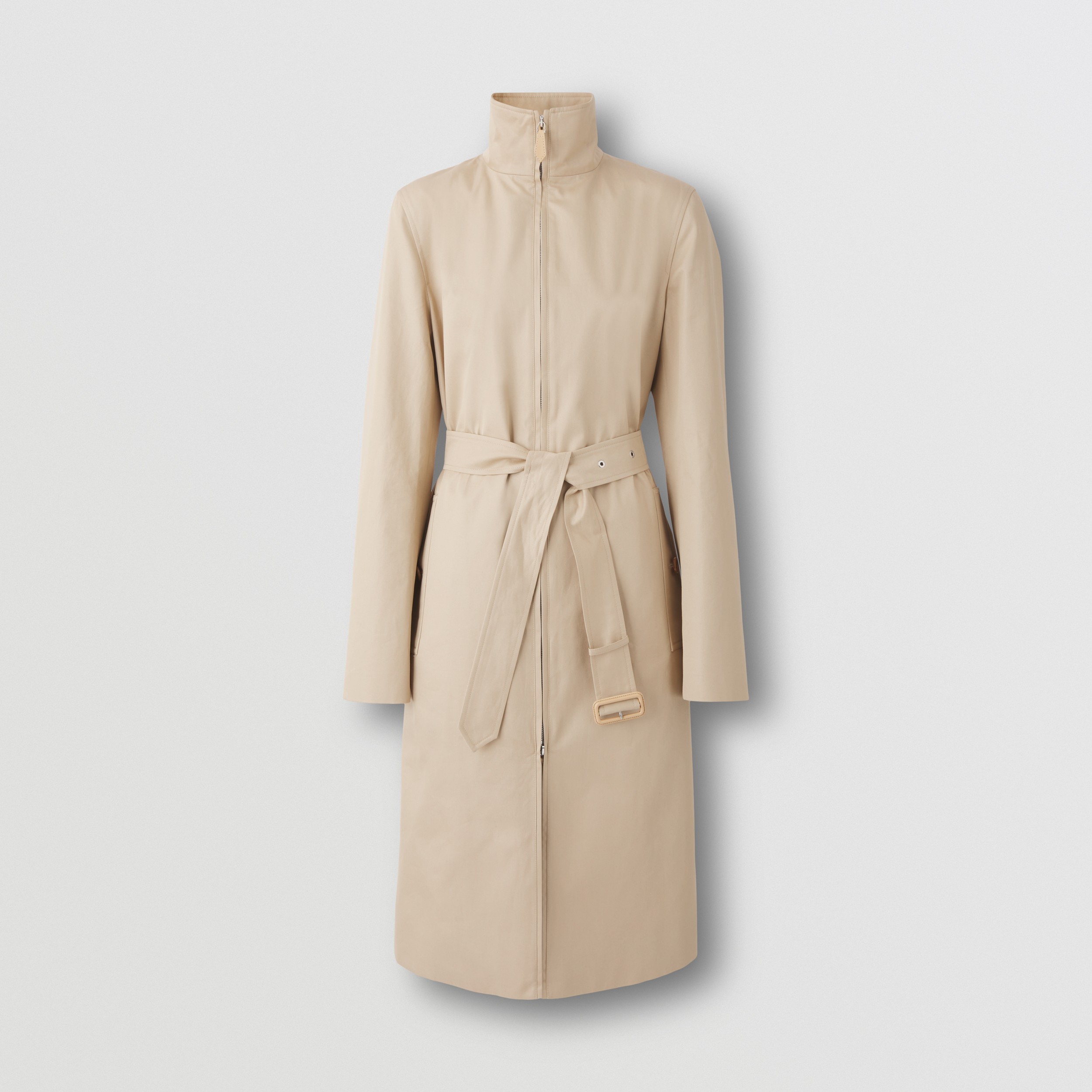 Funnel Neck Cotton Gabardine Trench Coat in Soft Fawn - Women | Burberry® Official - 4