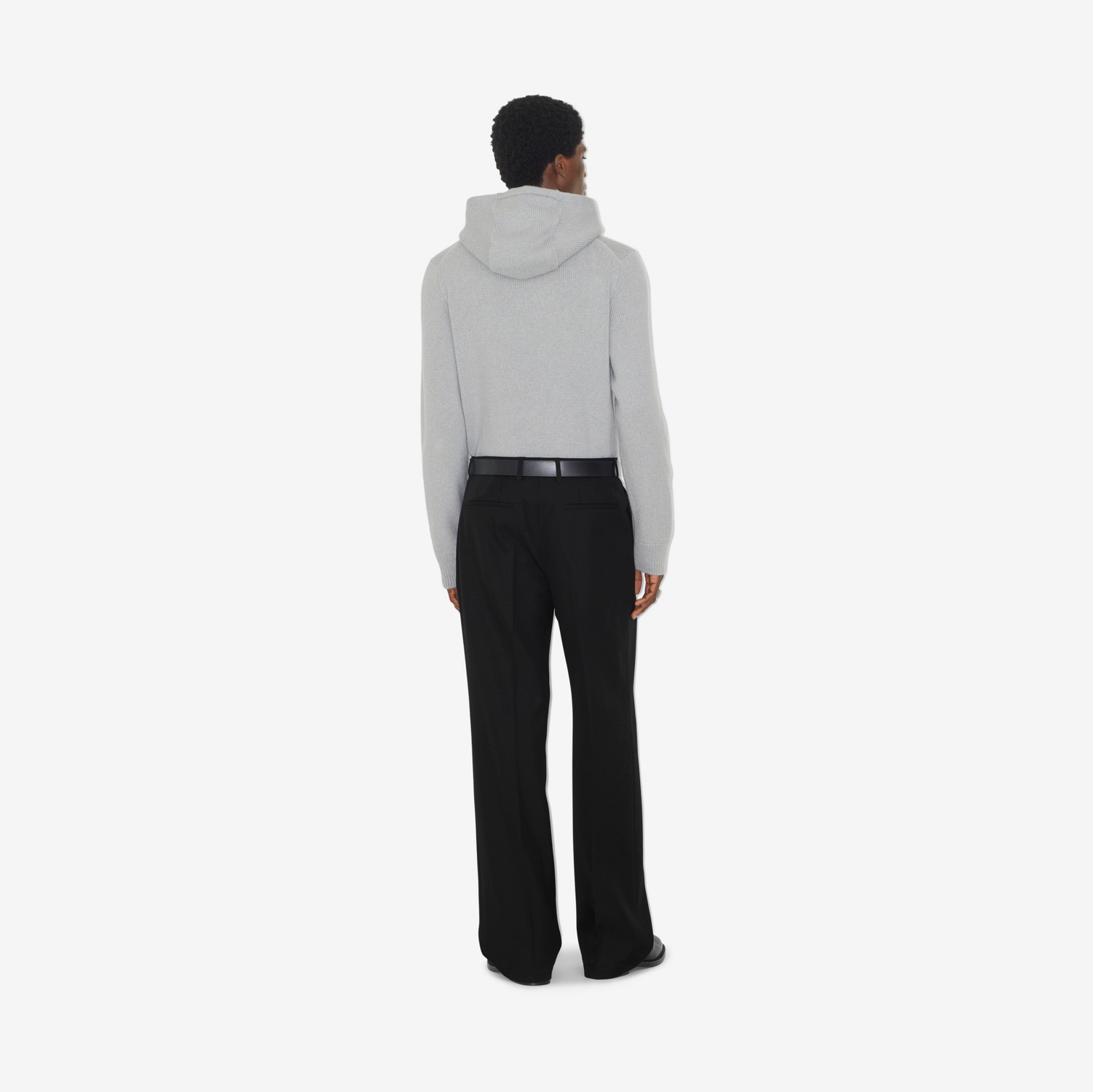 Blusa de moletom com capuz de lã e cashmere com EKD (Cinza Claro) - Homens | Burberry® oficial