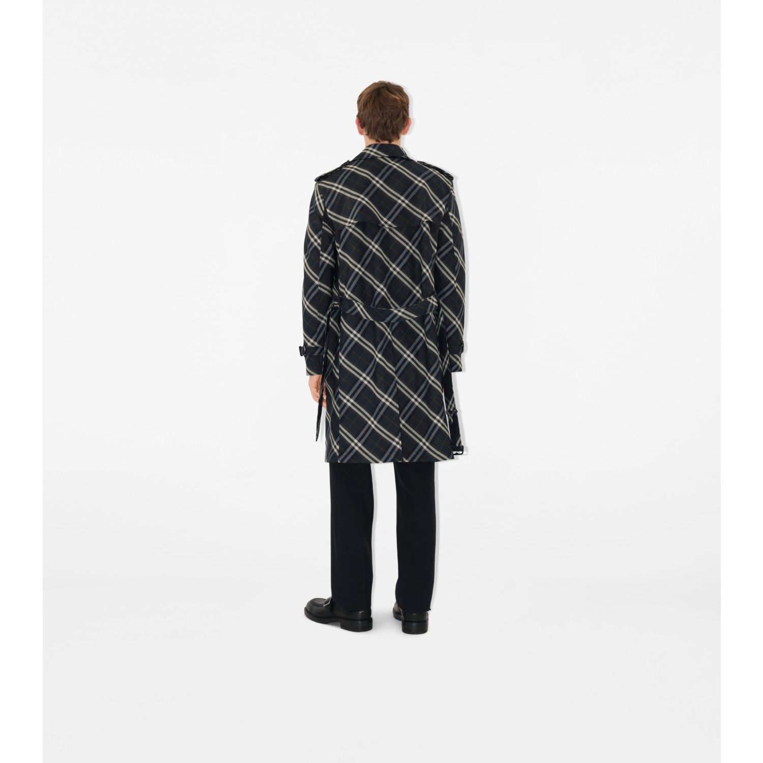 Long Check Trench Coat