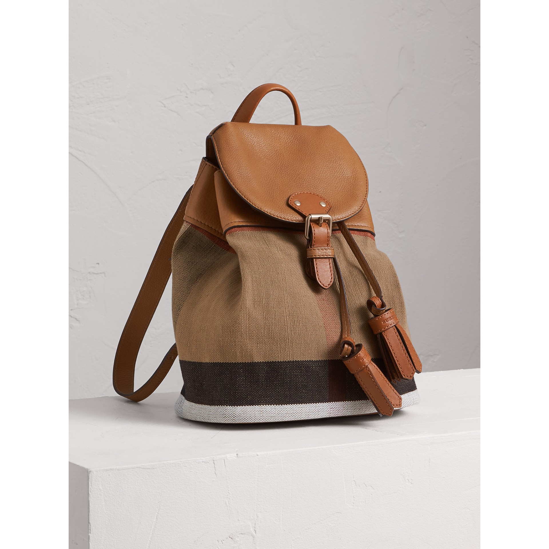 Canvas Check Backpack in Sand | Burberry United States
