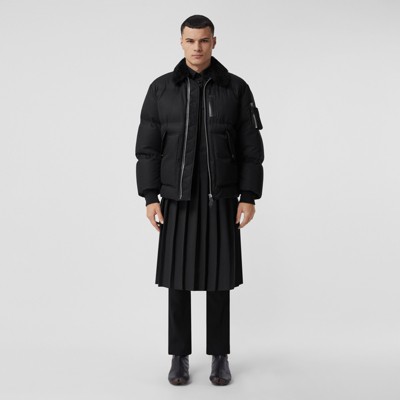 shearling collar coat mens