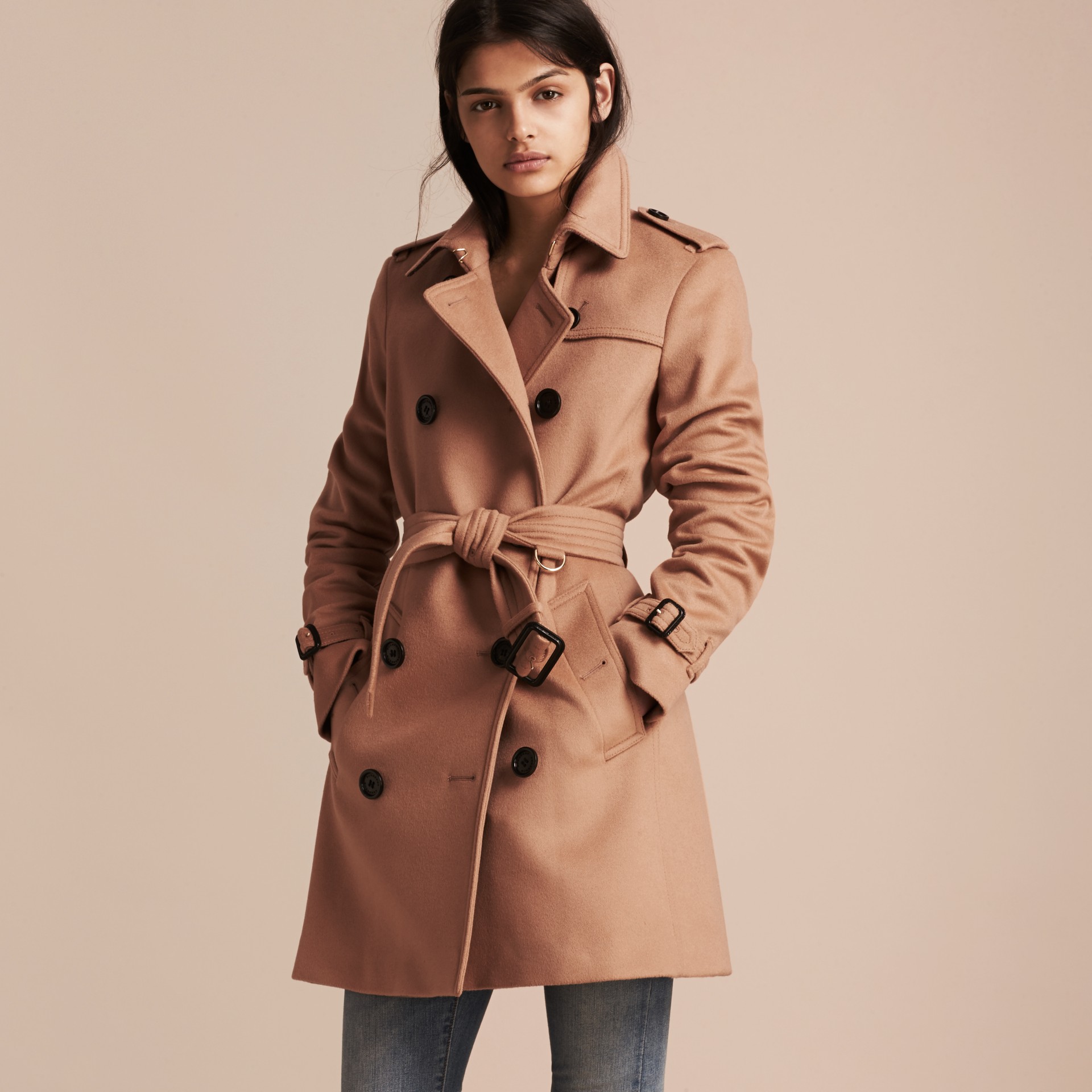 Wool Cashmere Trench Coat in Camel - Women | Burberry United States