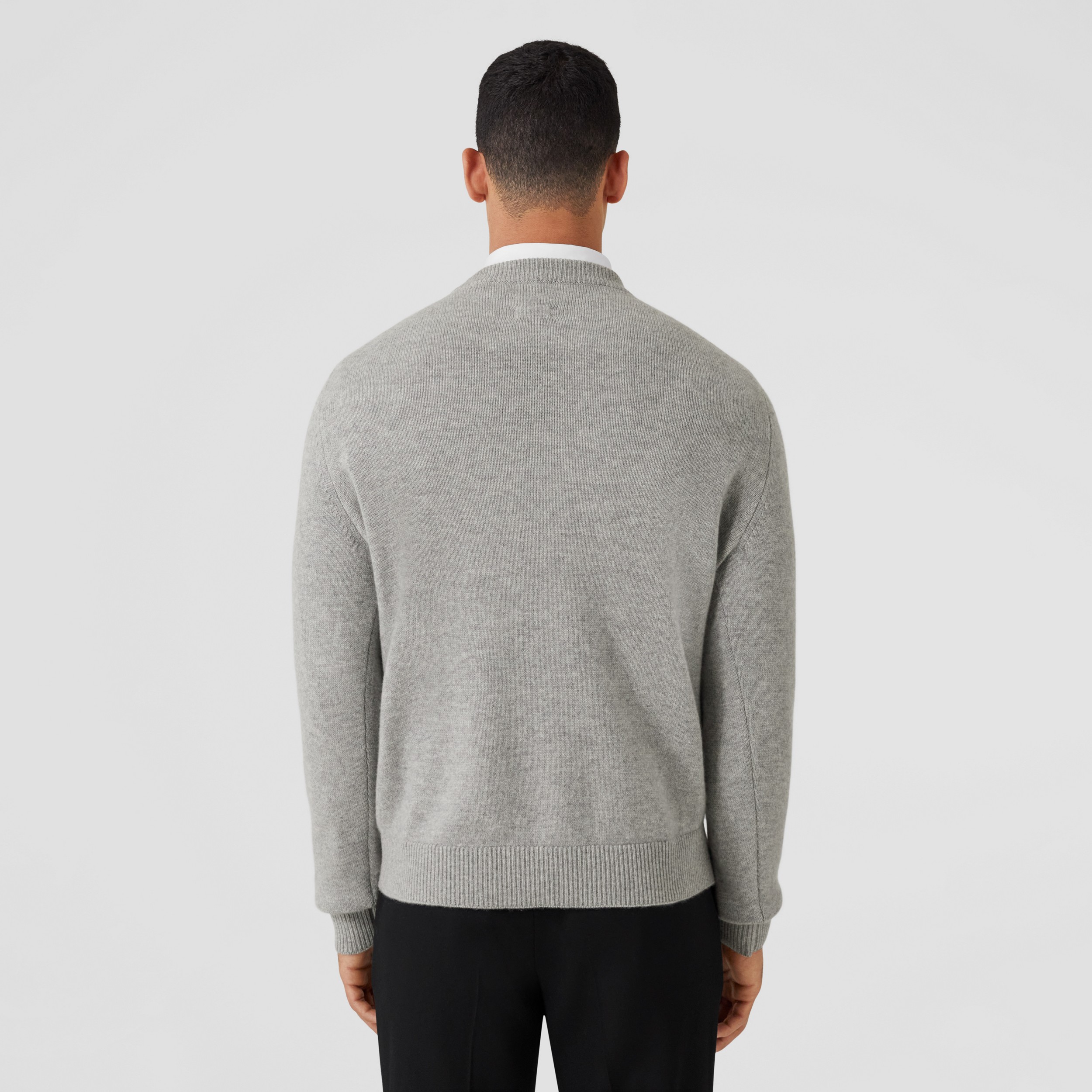 Monogram Motif Cashmere Sweater in Light Grey Melange - Men | Burberry® Official - 3