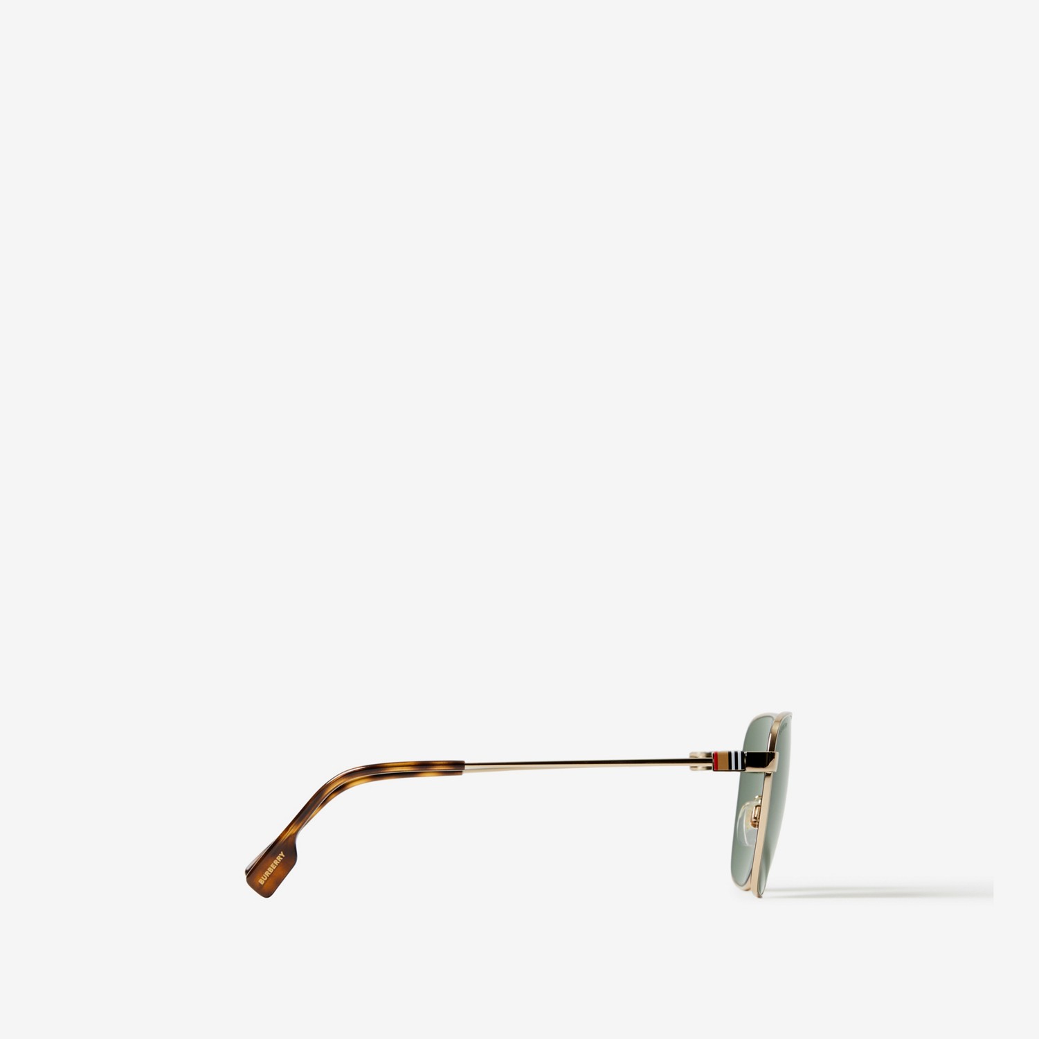 Stripe Detail Square Frame Sunglasses