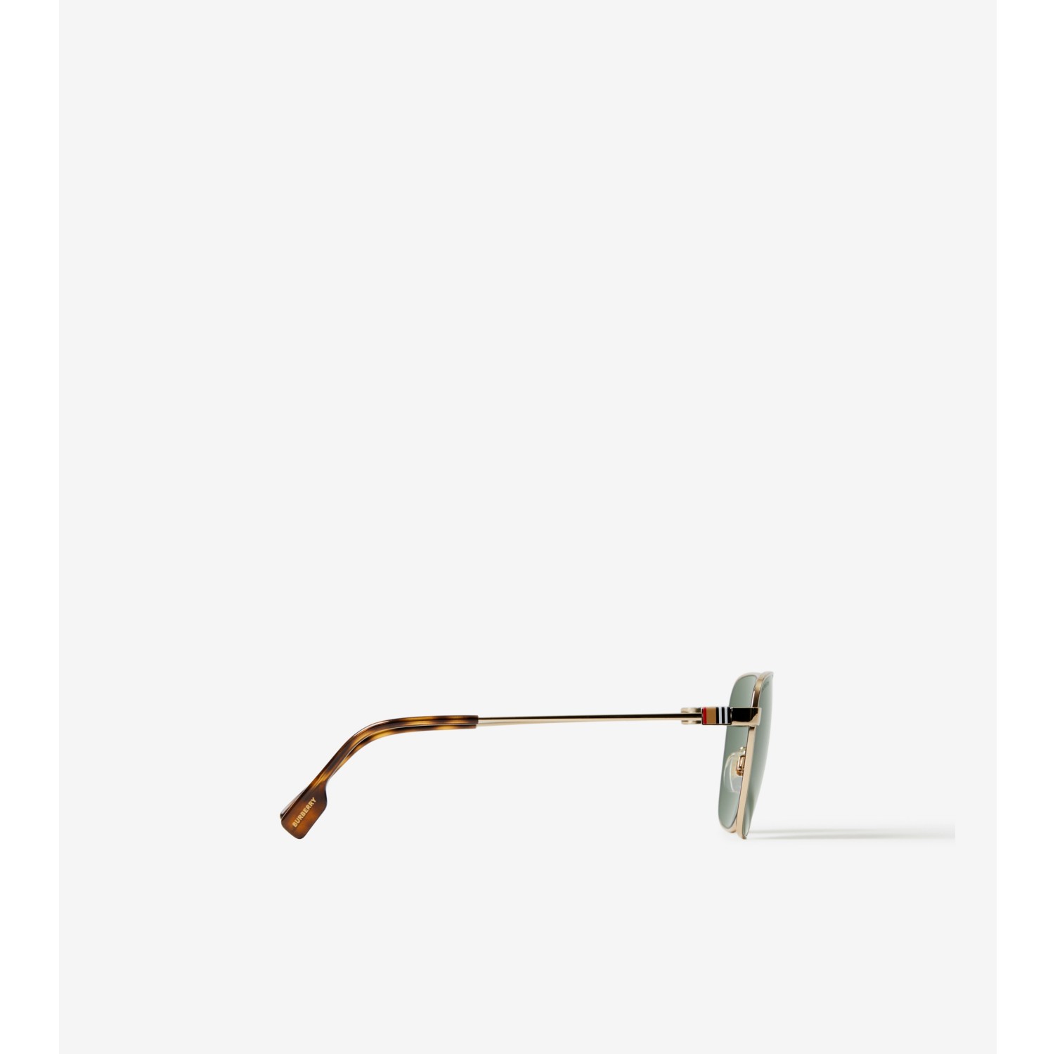 Stripe Detail Square Frame Sunglasses