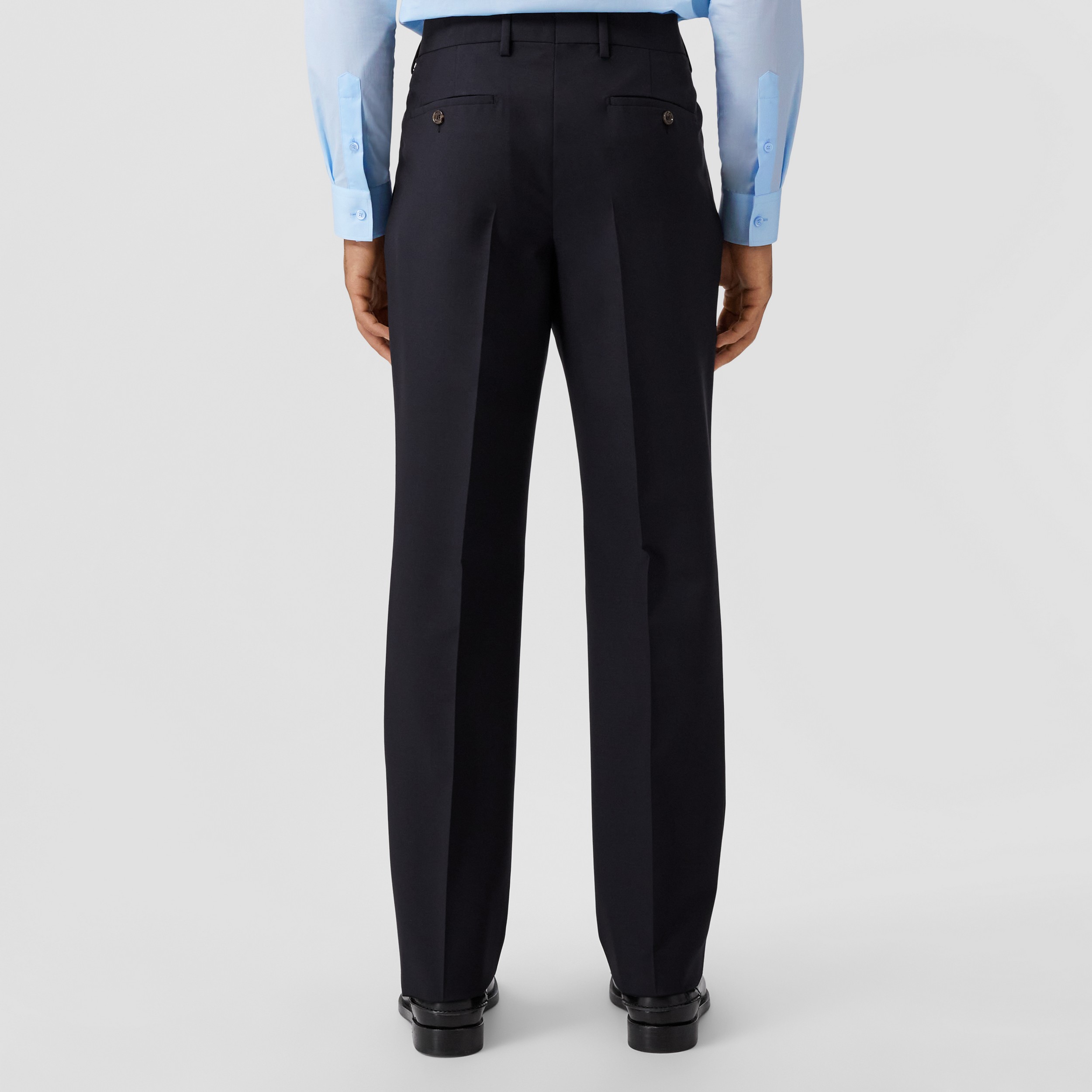 Classic Fit Wool Mohair Tailored Trousers in Navy - Men | Burberry® Official - 3
