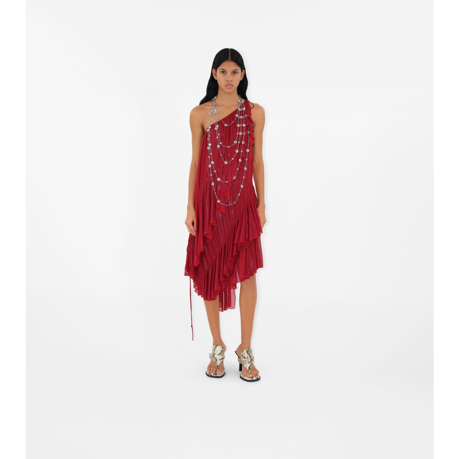 Burberry red 2025 jersey dress