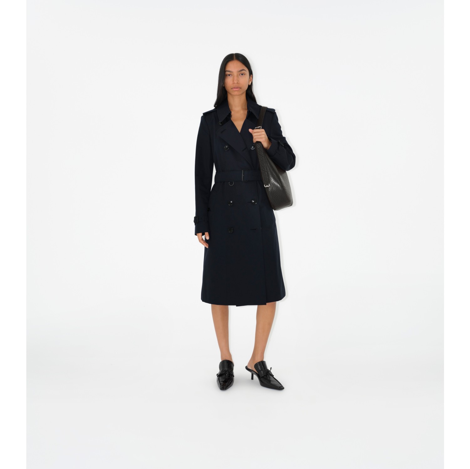 Long Chelsea Heritage Trench Coat in Coal Blue - Women | Burberry® Official