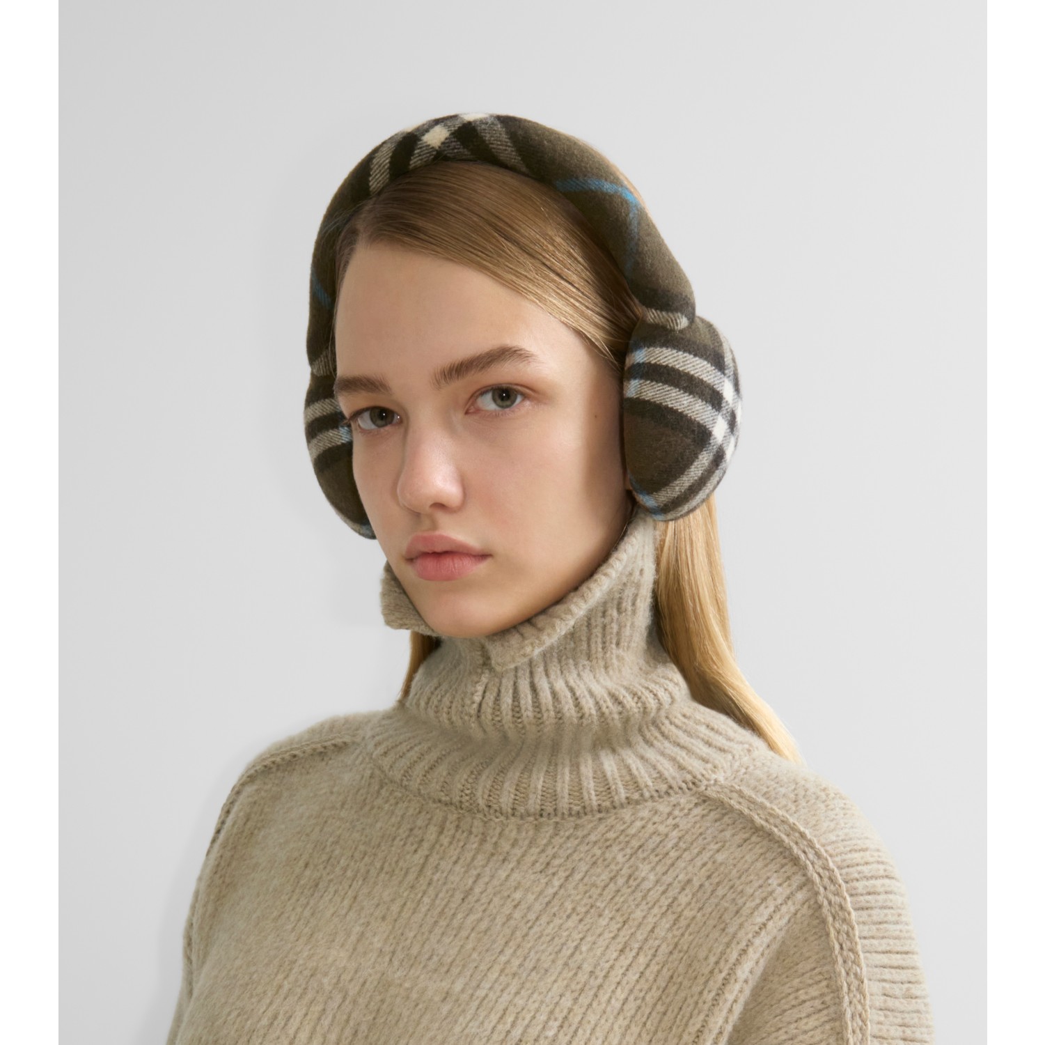 Check Wool Earmuffs in Snug Burberry Official