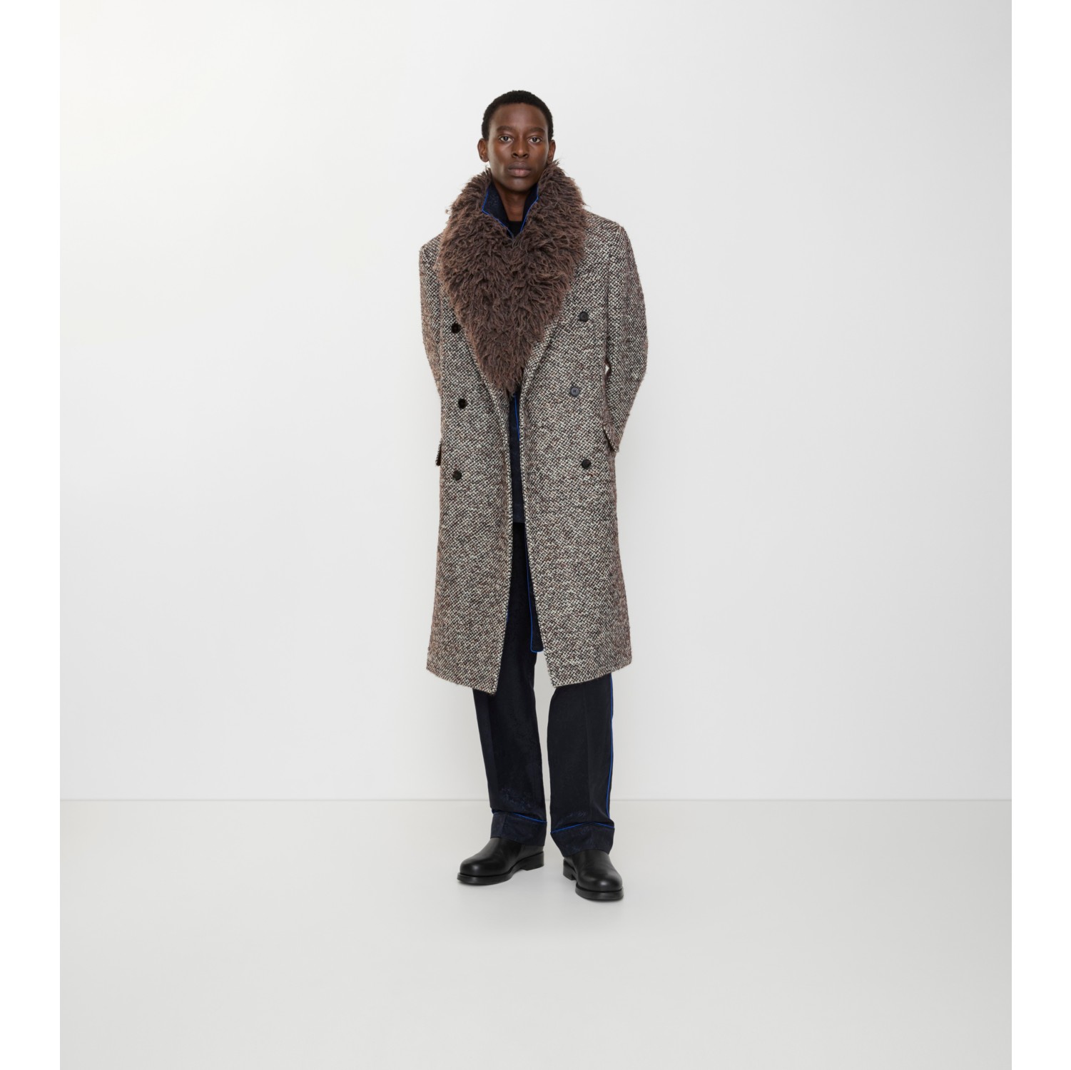 Wool Mohair Blend Tailored Coat