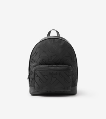 Backpack with jacquard monogram