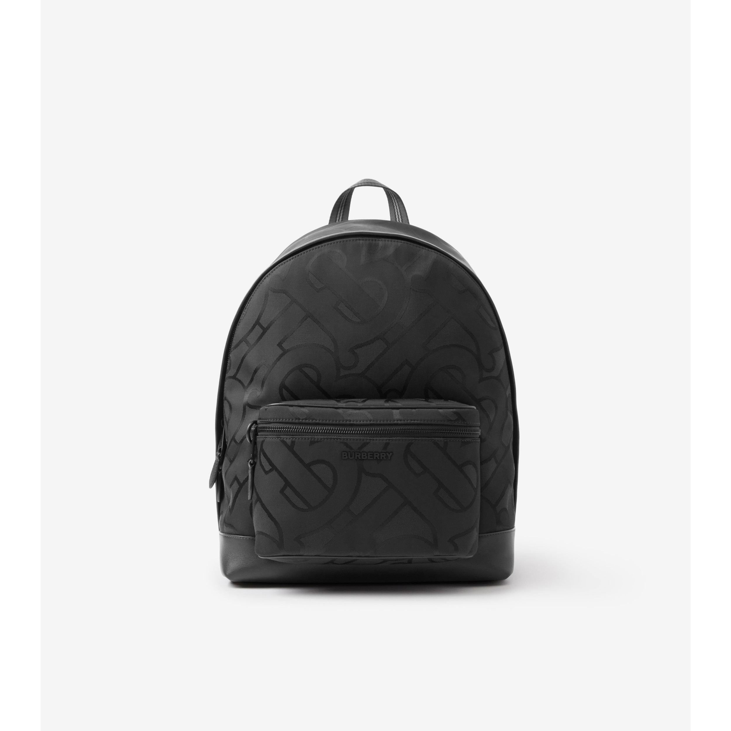 Backpack with embossed monogram logo