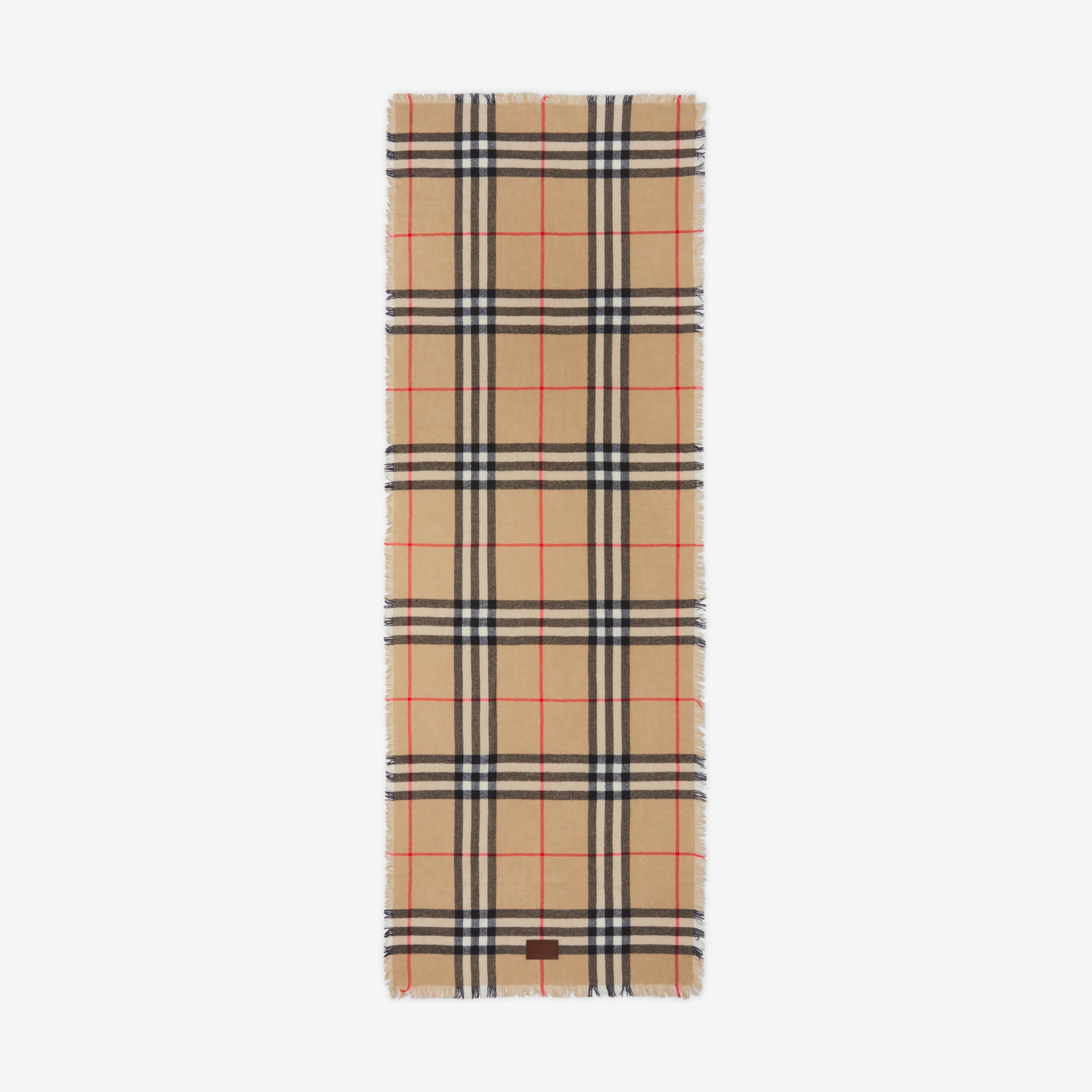 regel Productie Beg Check Cashmere Scarf in Archive Beige | Burberry® Official